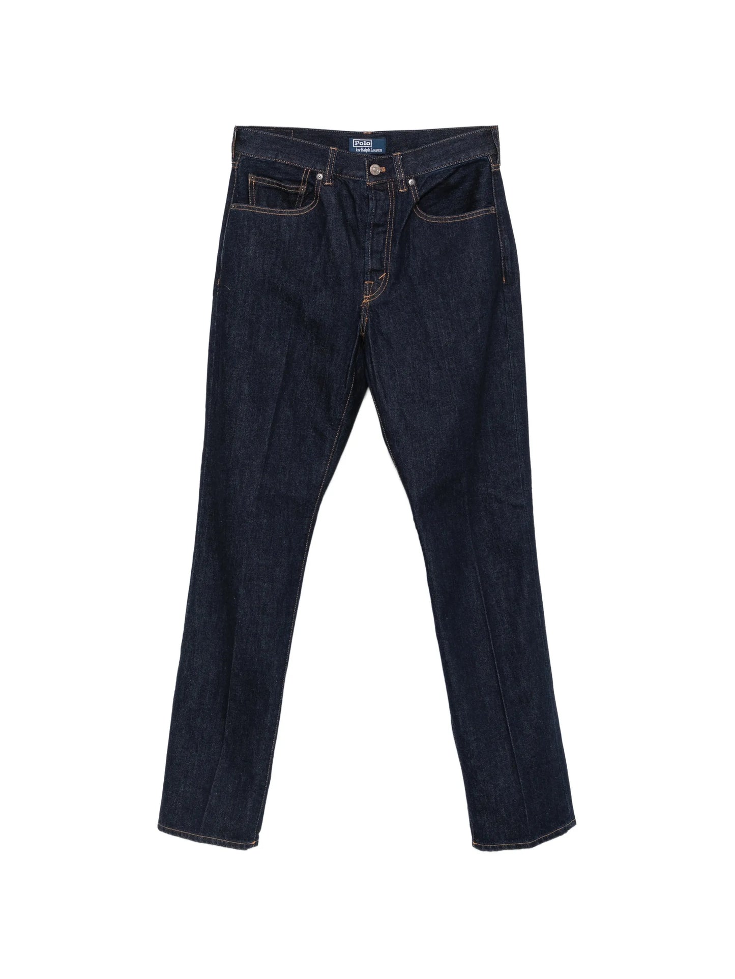 belt-loops straight-leg jeans