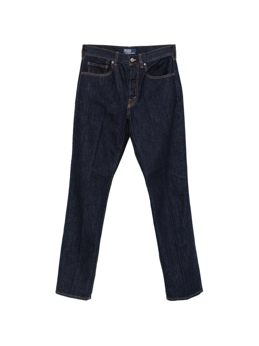 belt-loops straight-leg jeans