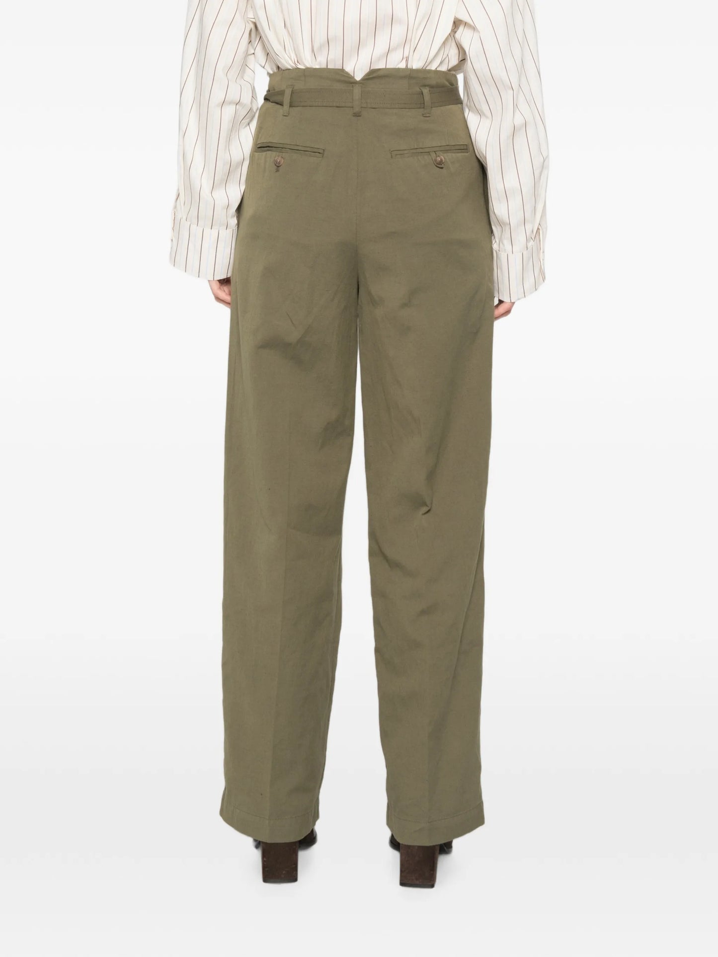 belted pleated trousers