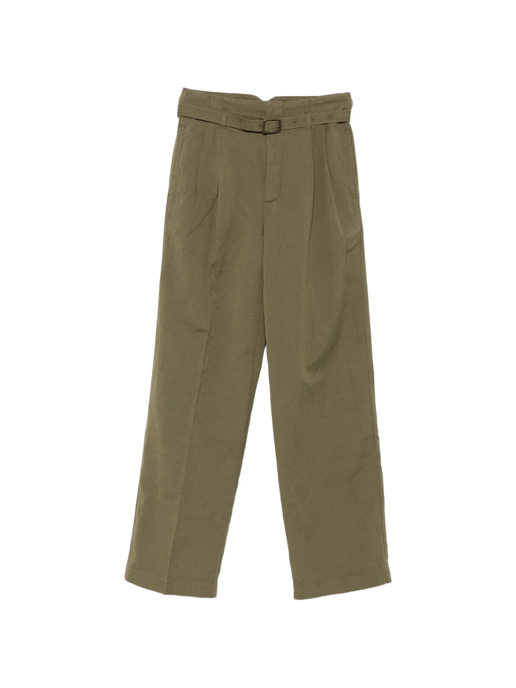 belted pleated trousers