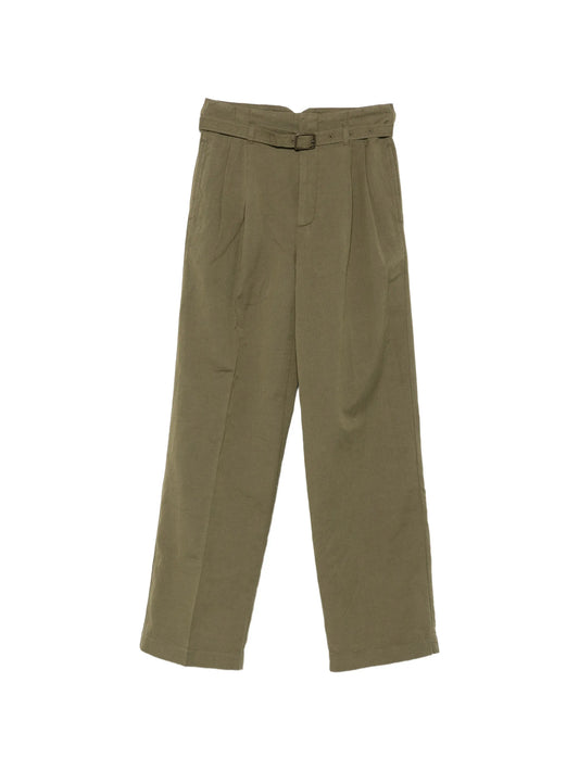 belted pleated trousers
