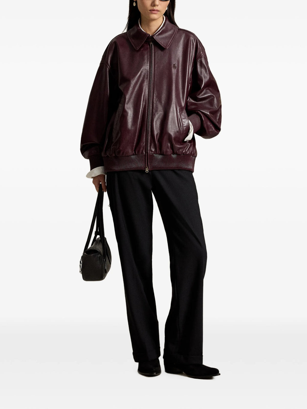 leather bubble zip jacket