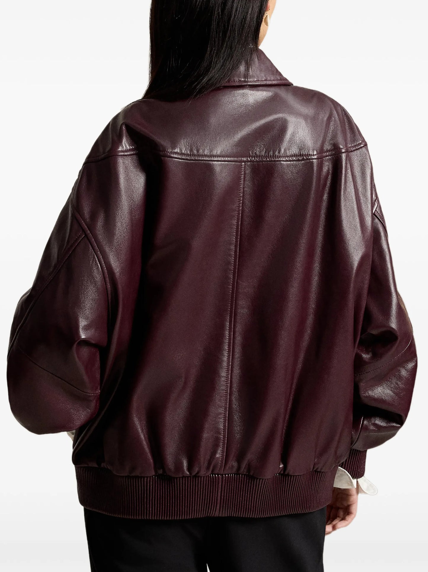 leather bubble zip jacket