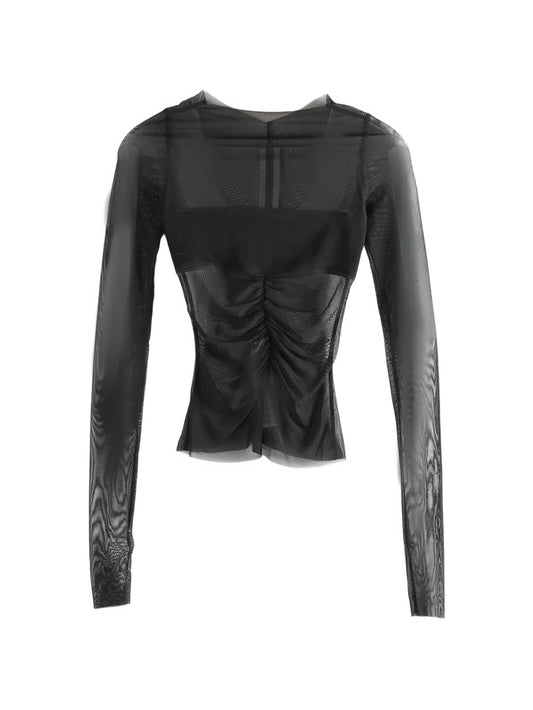 Temple long-sleeved bandeau top