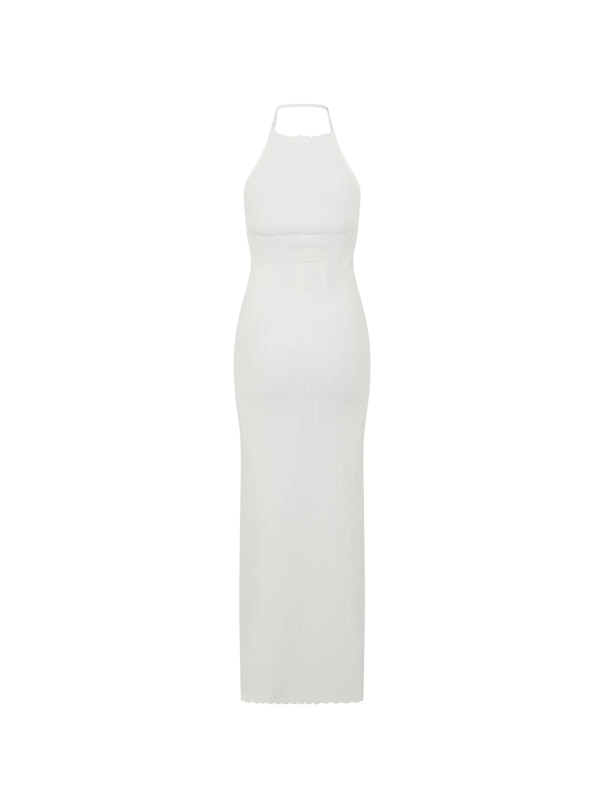 halterneck ribbed dress