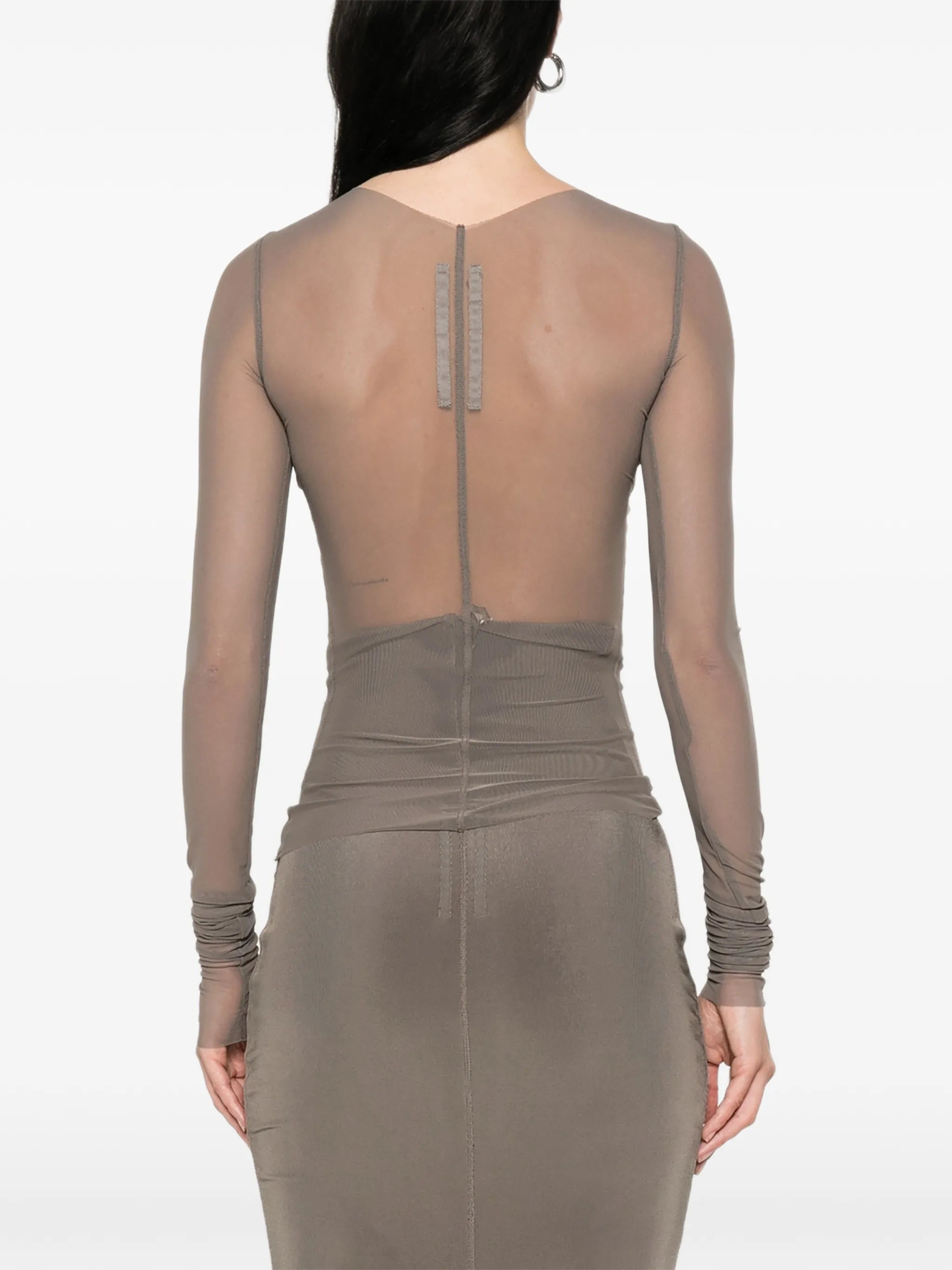 Temple long-sleeve bandeau top