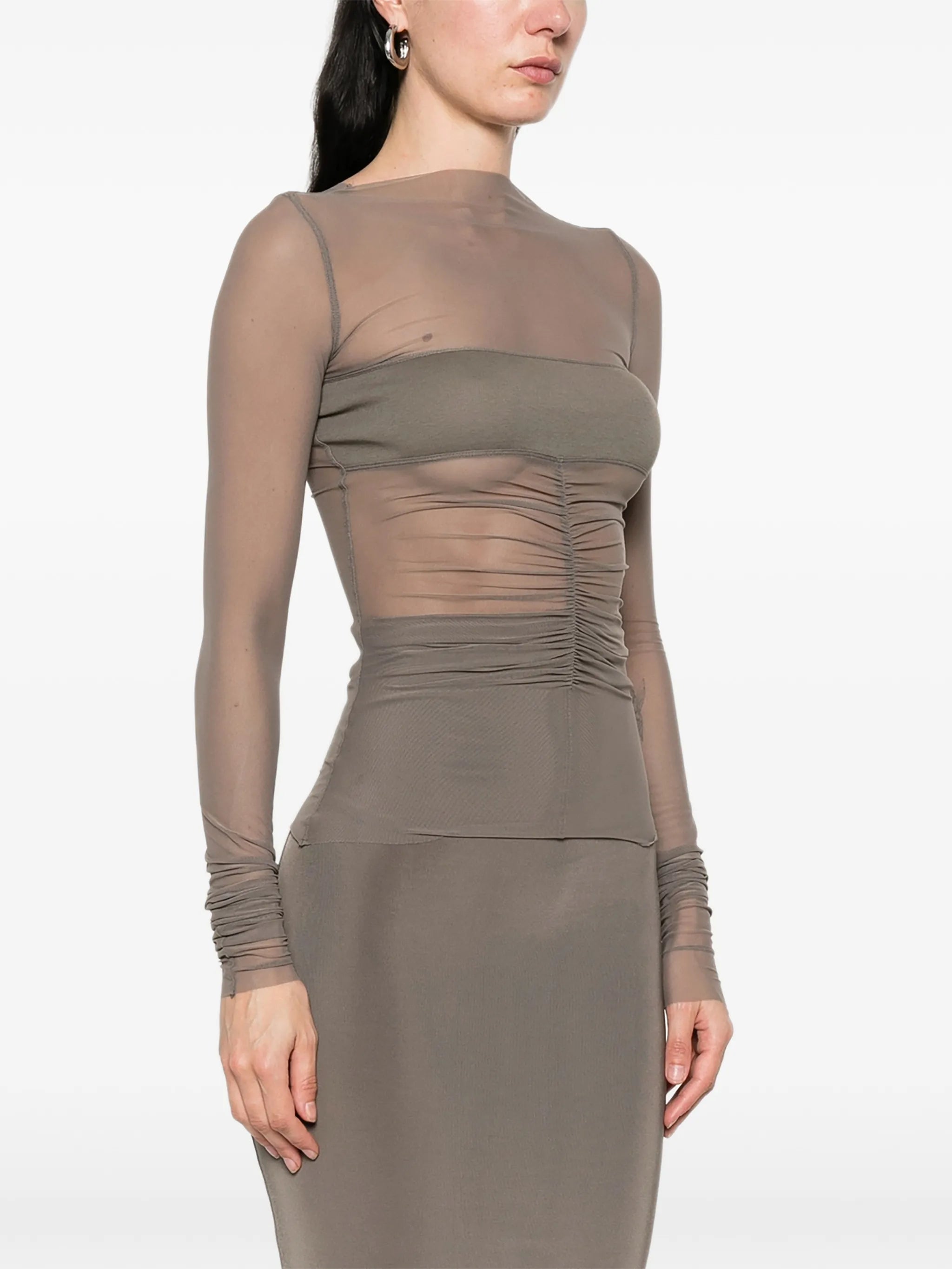 Temple long-sleeve bandeau top