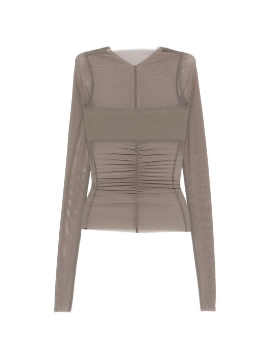 Temple long-sleeve bandeau top