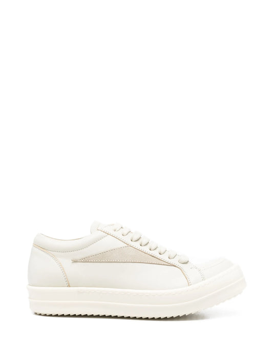 panelled leather sneakers