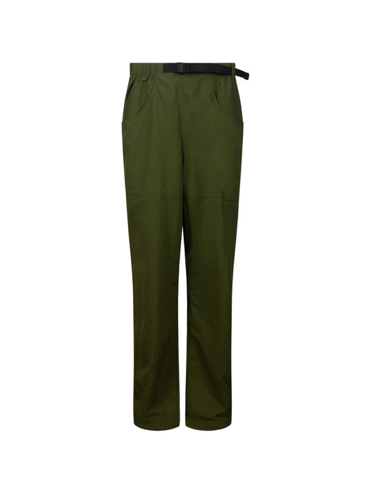 contrast-belt straight-leg trousers