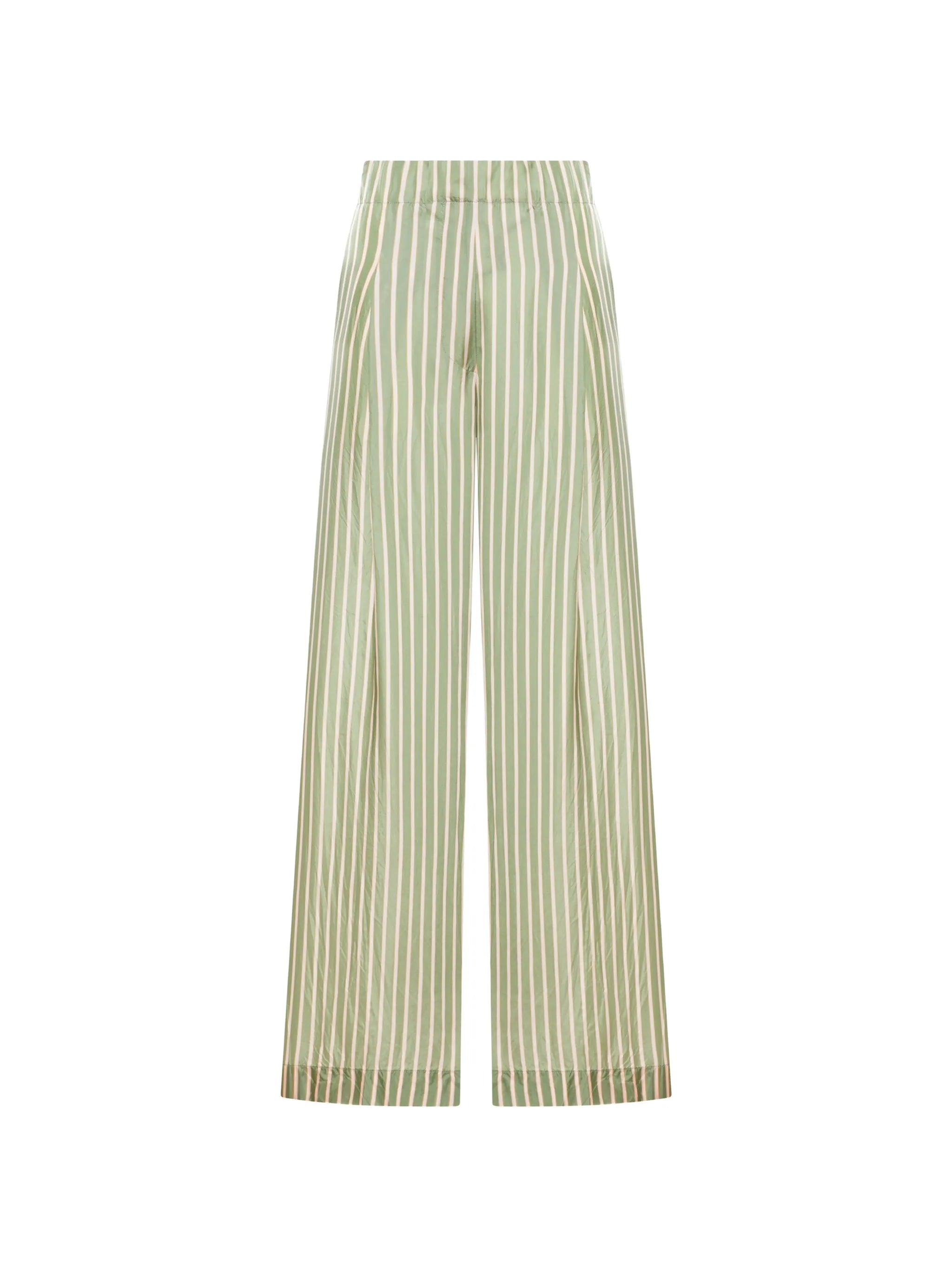 drawstring striped palazzo pants