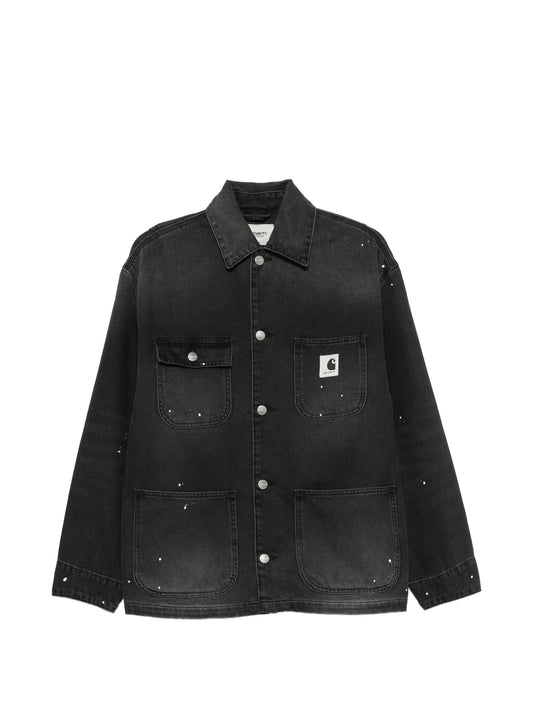 Michigan paint-splatter denim jacket