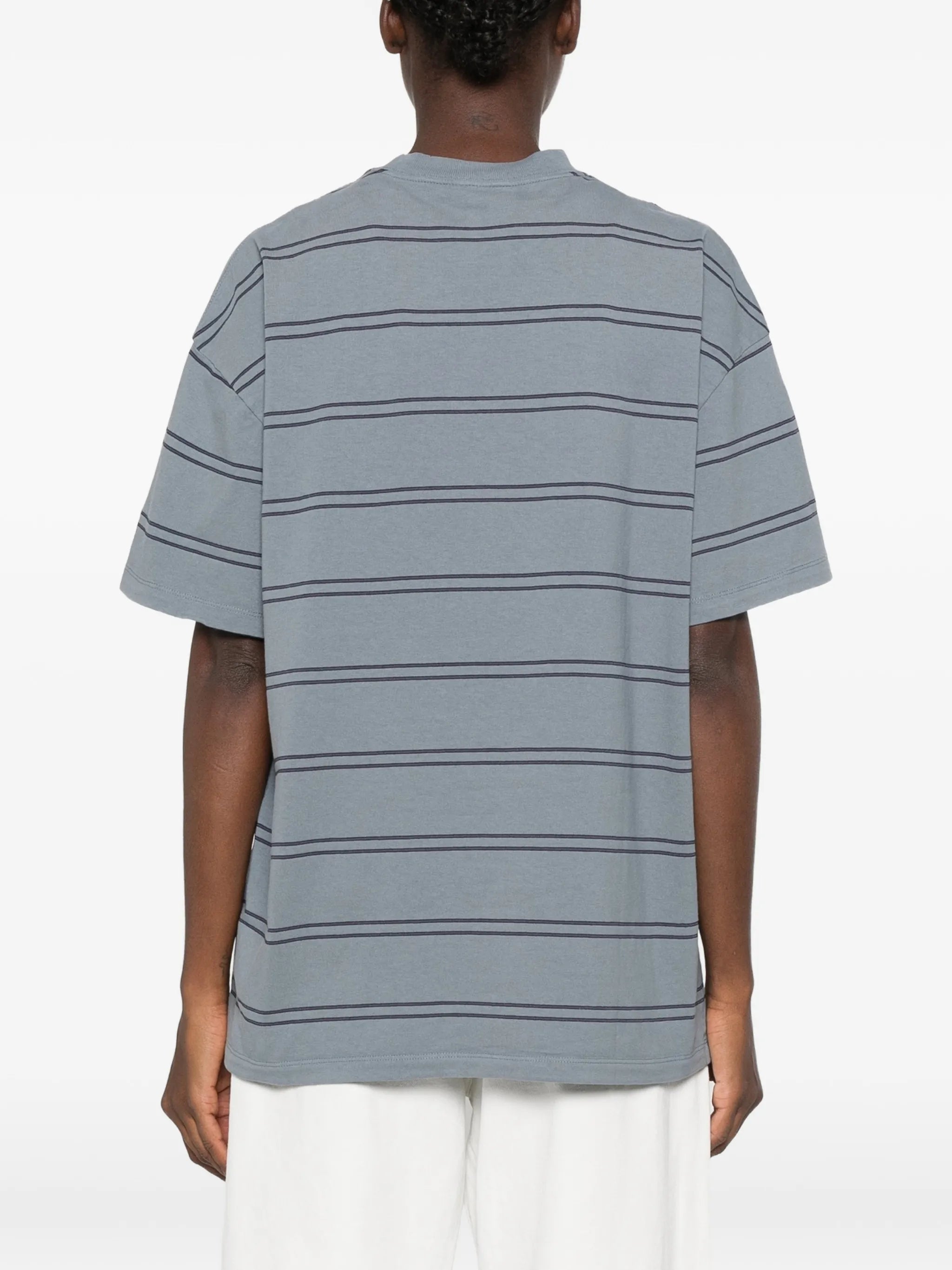 stripe-pattern pocket T-shirt