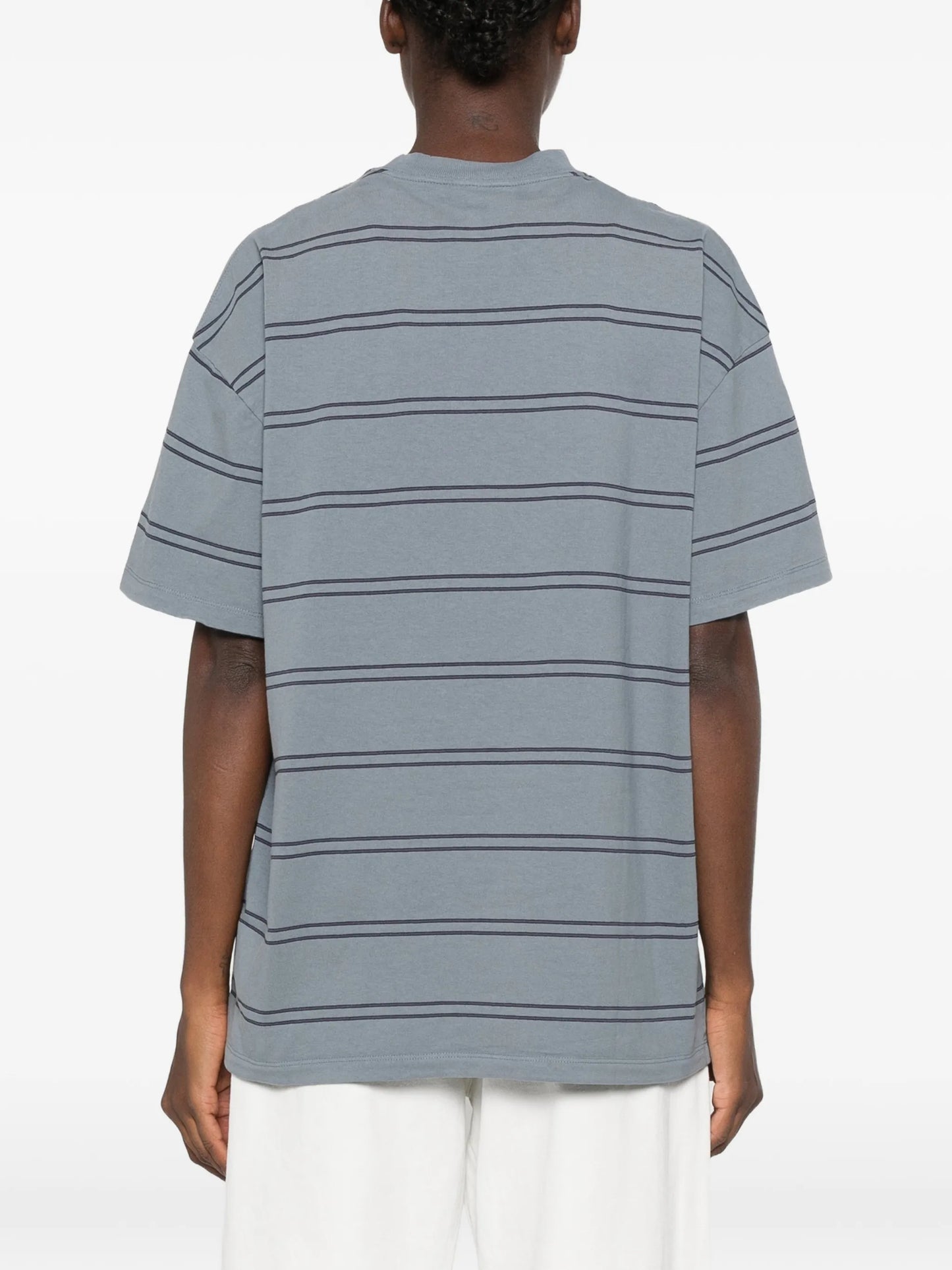 stripe-pattern pocket T-shirt