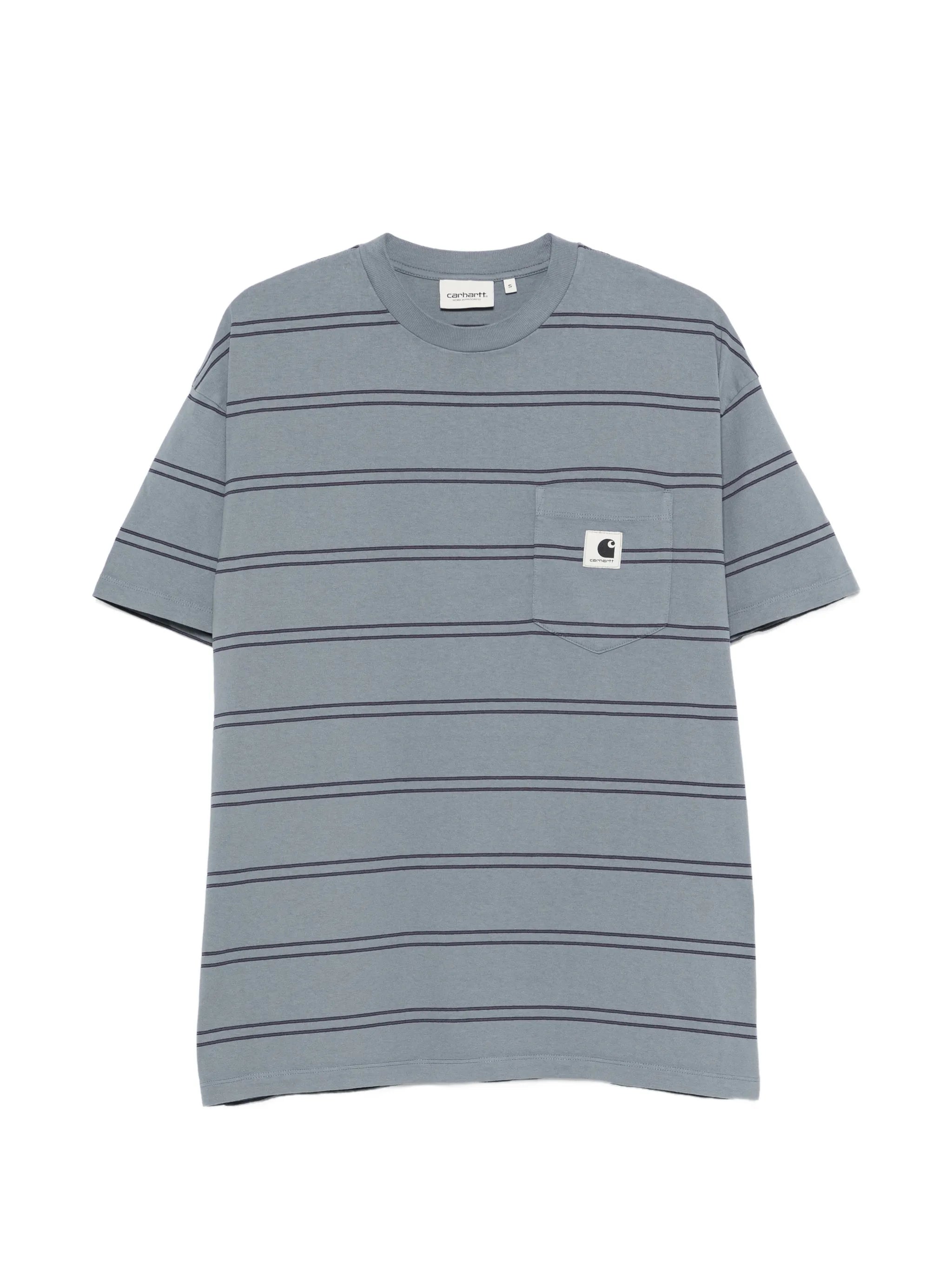 stripe-pattern pocket T-shirt