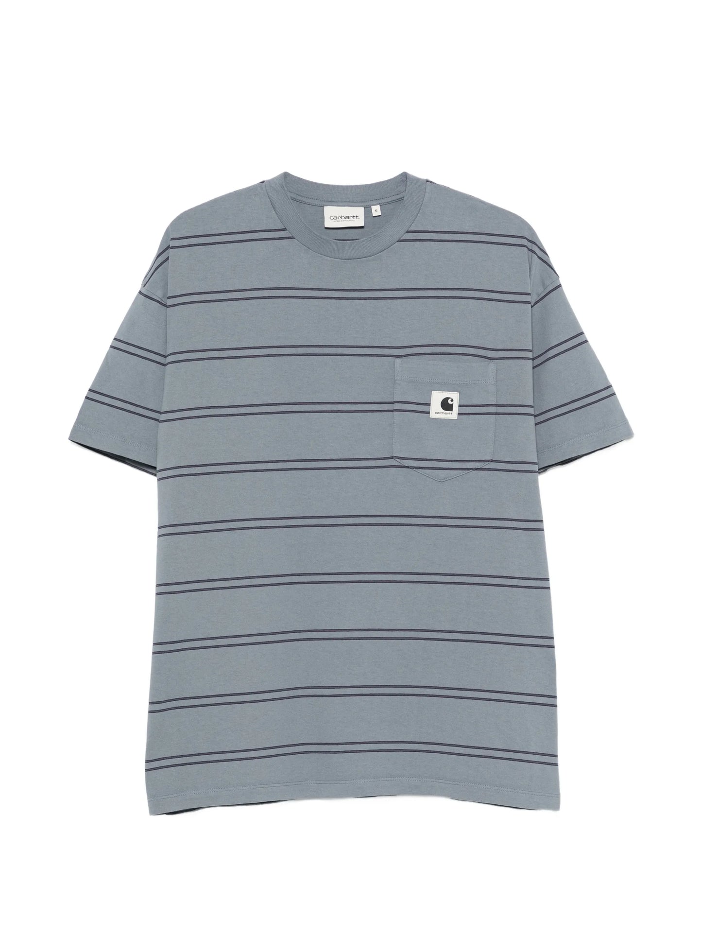 stripe-pattern pocket T-shirt