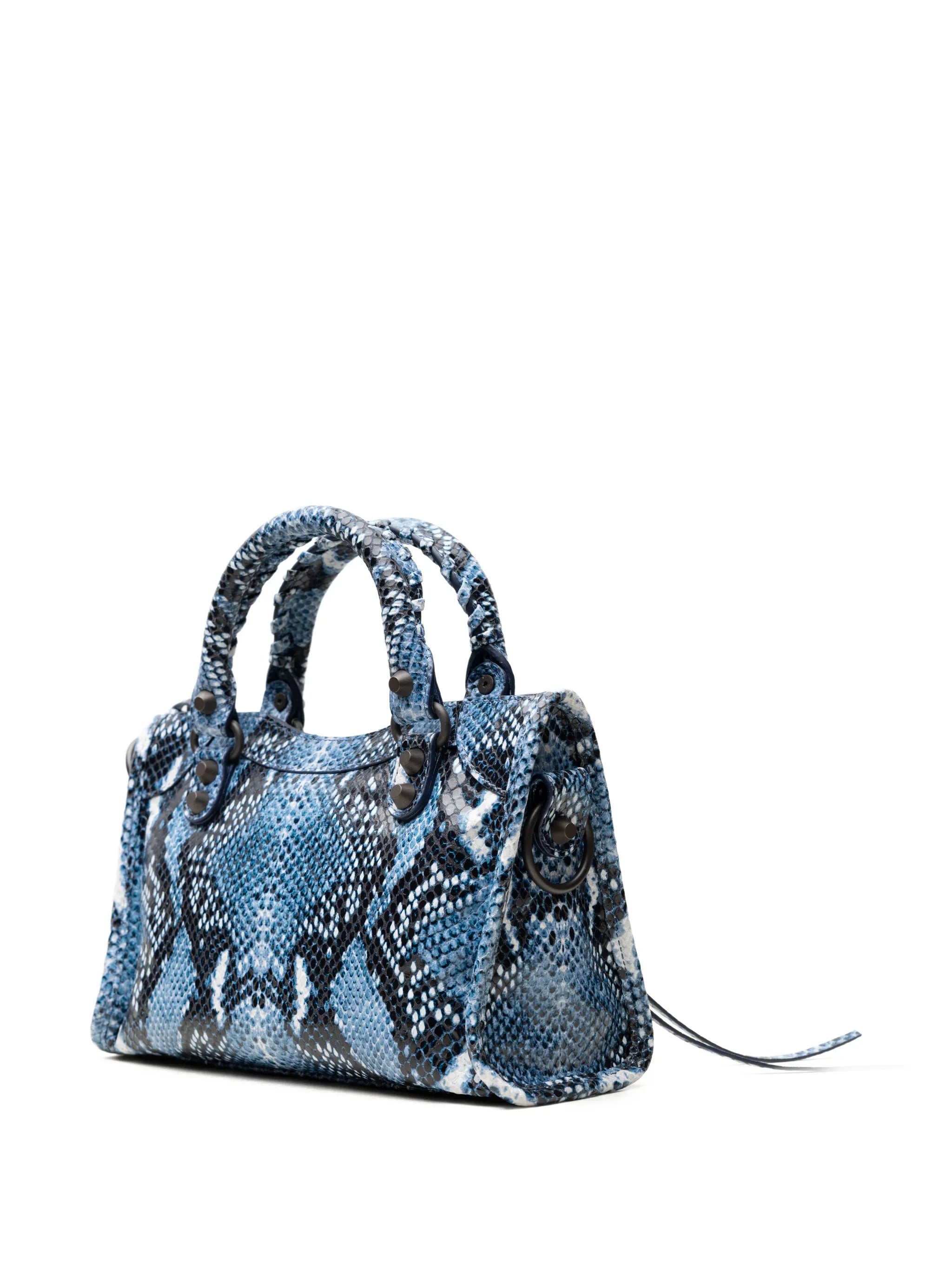mini City snakeskin-effect tote bag