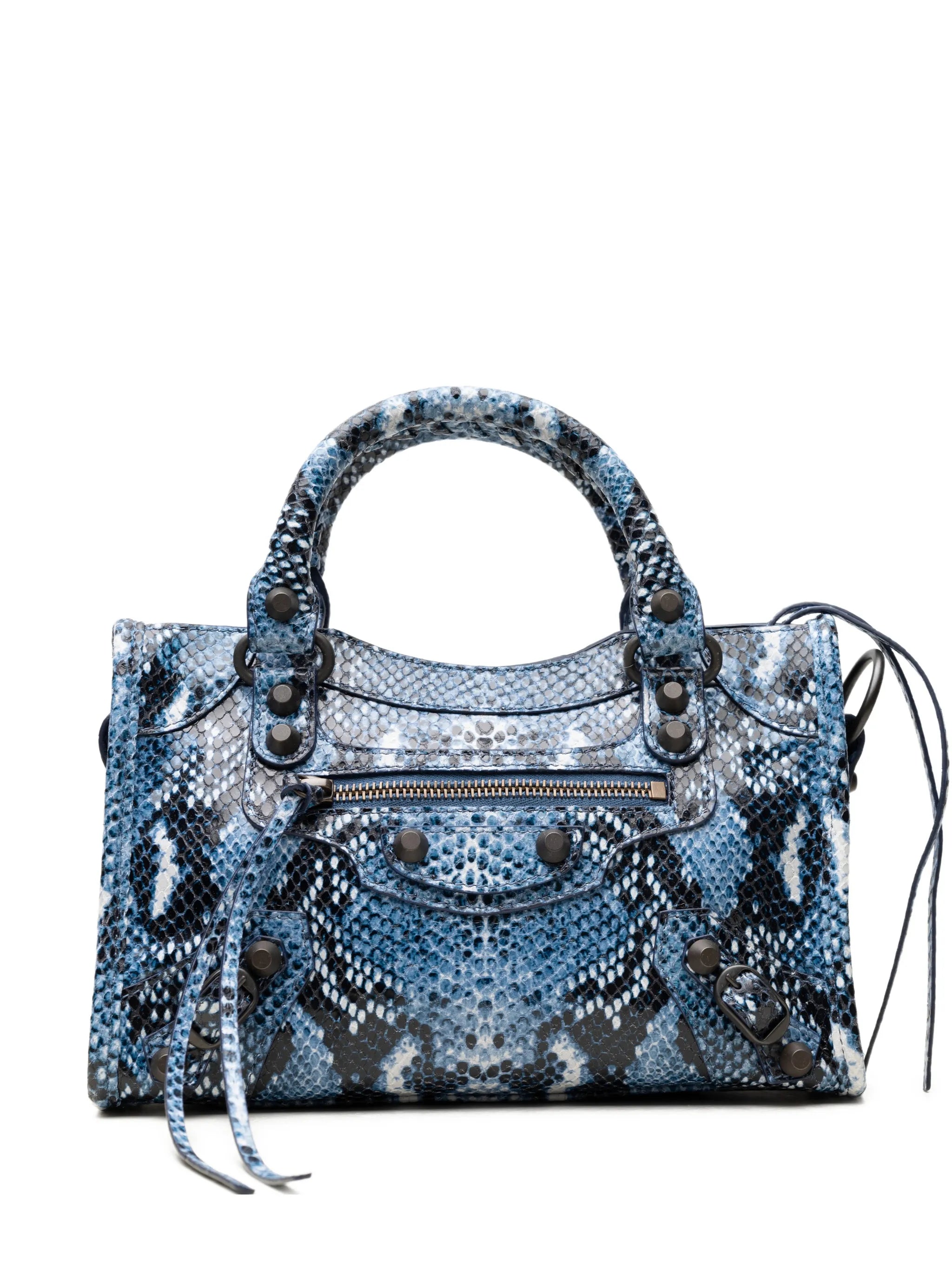 mini City snakeskin-effect tote bag