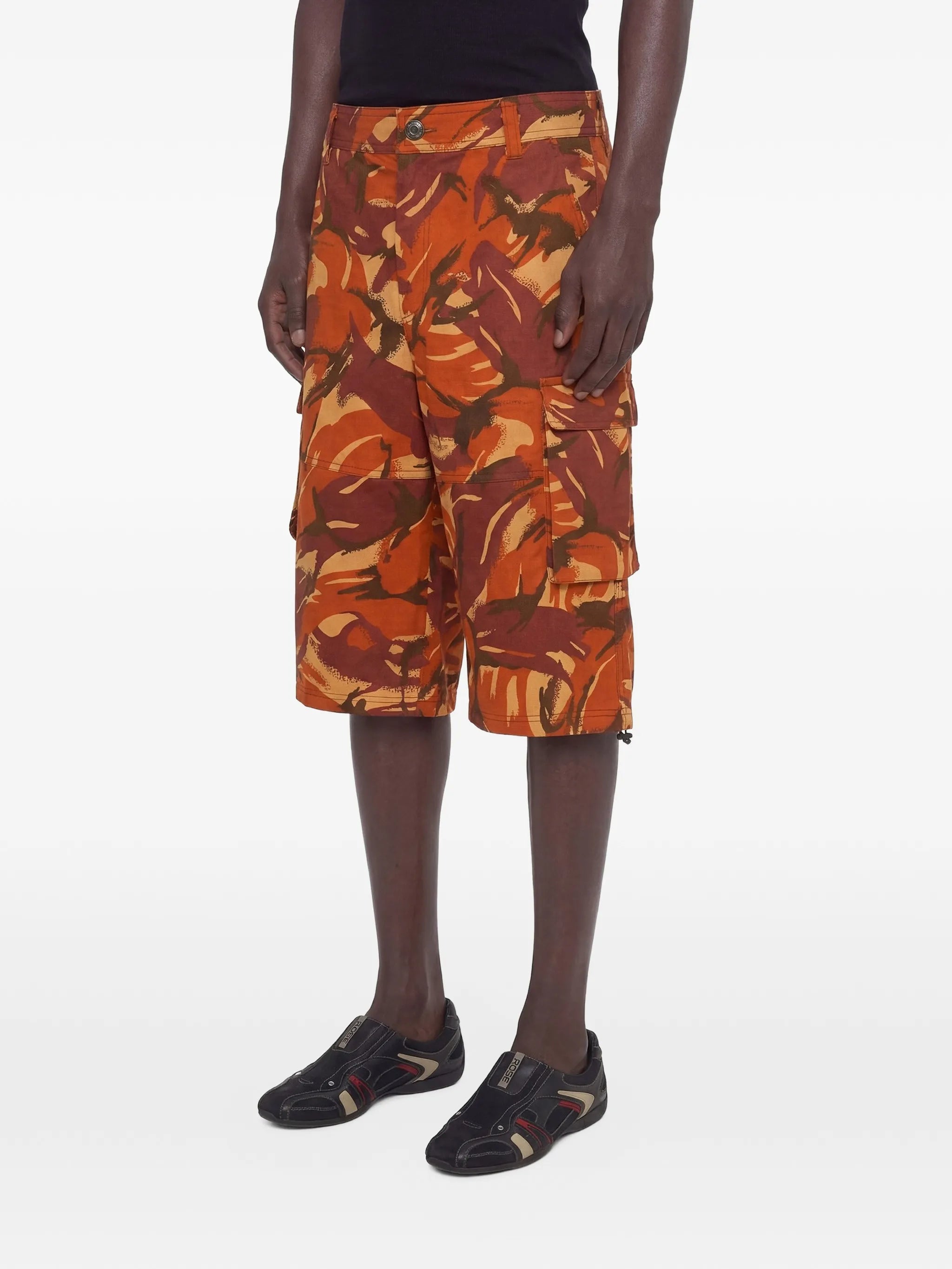 utility short in orange camo