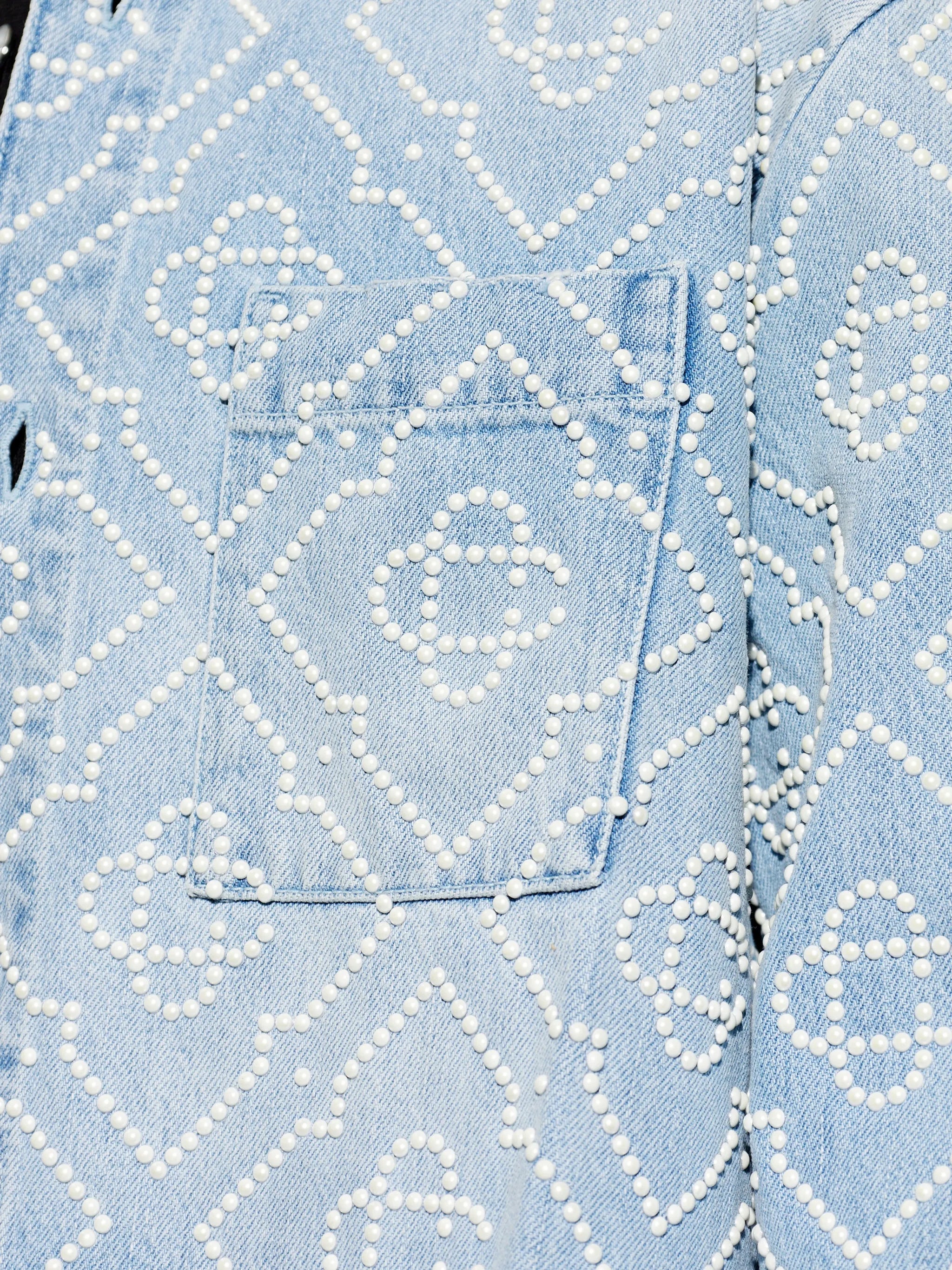 monogram-embellished denim shirt