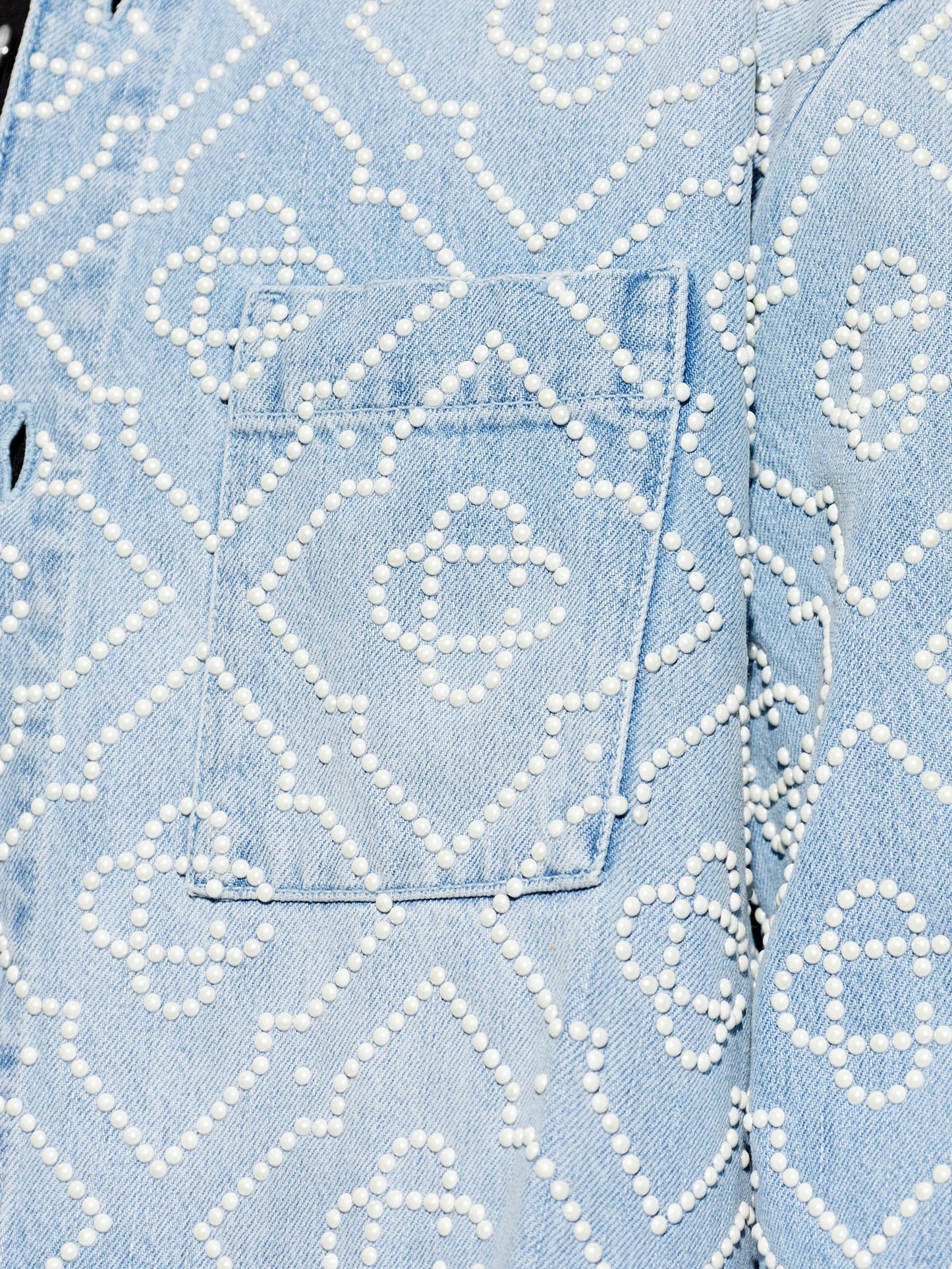 monogram-embellished denim shirt