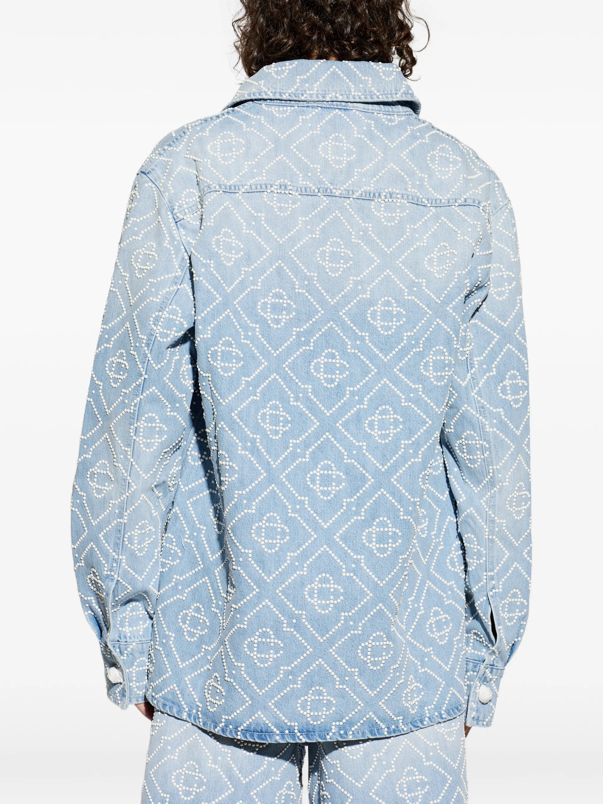 monogram-embellished denim shirt