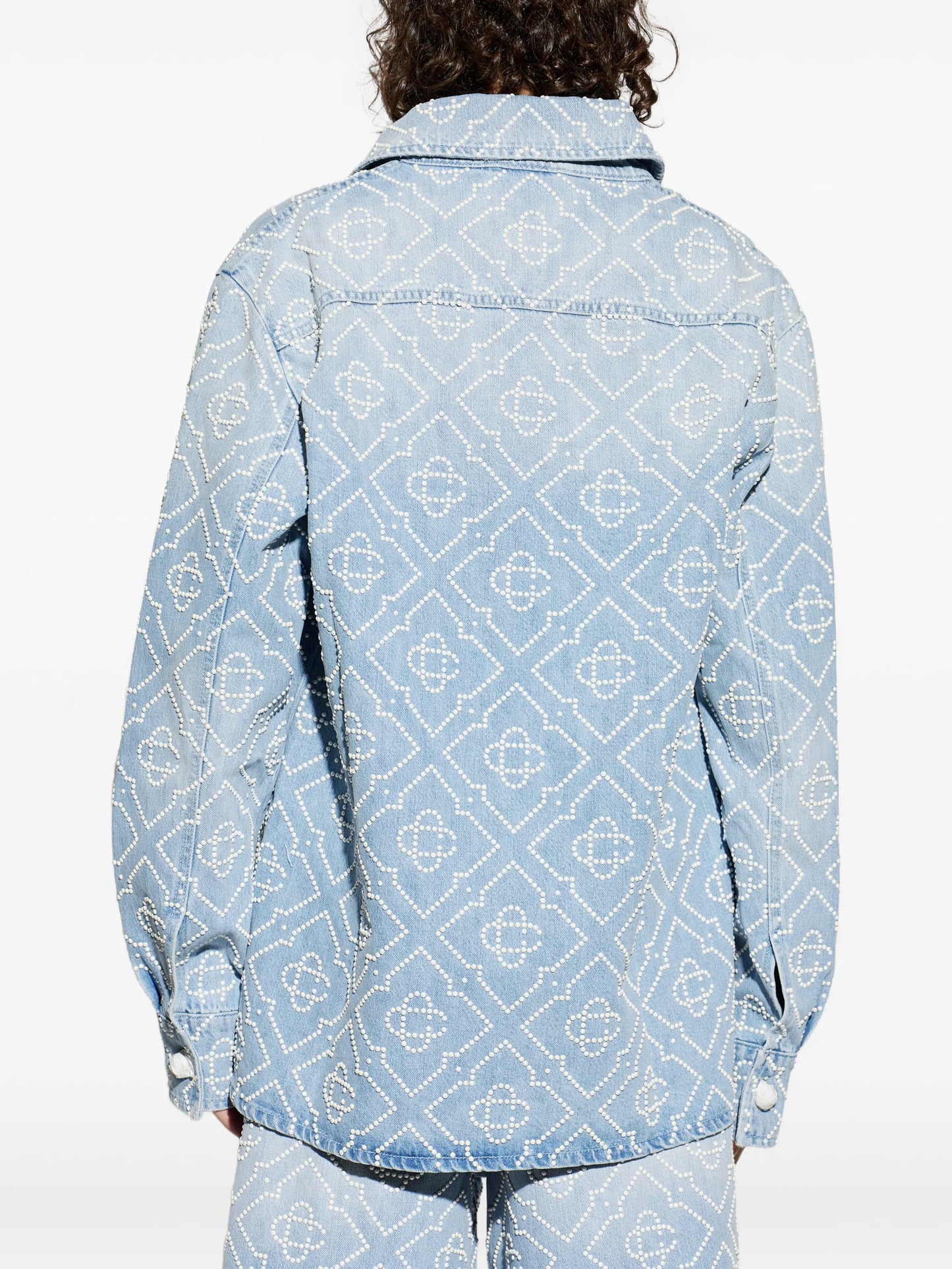 monogram-embellished denim shirt