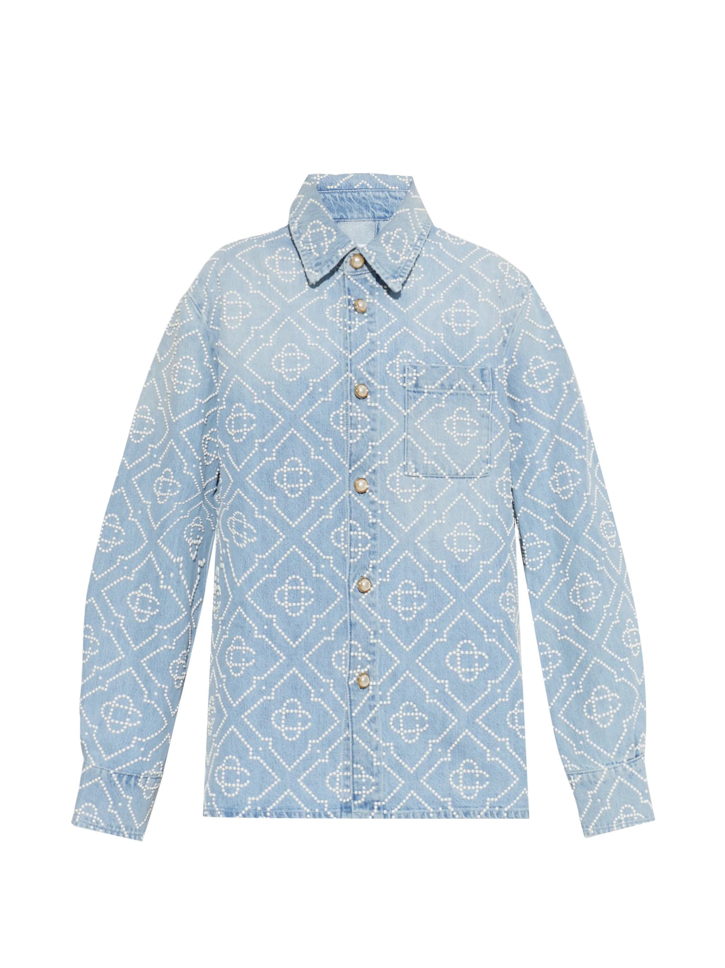 monogram-embellished denim shirt