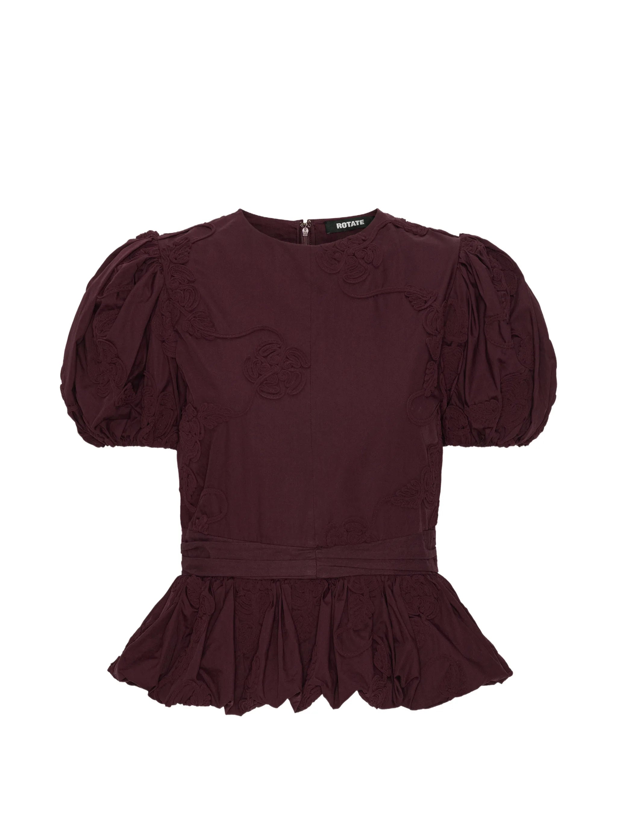 puff sleeve top bordeaux