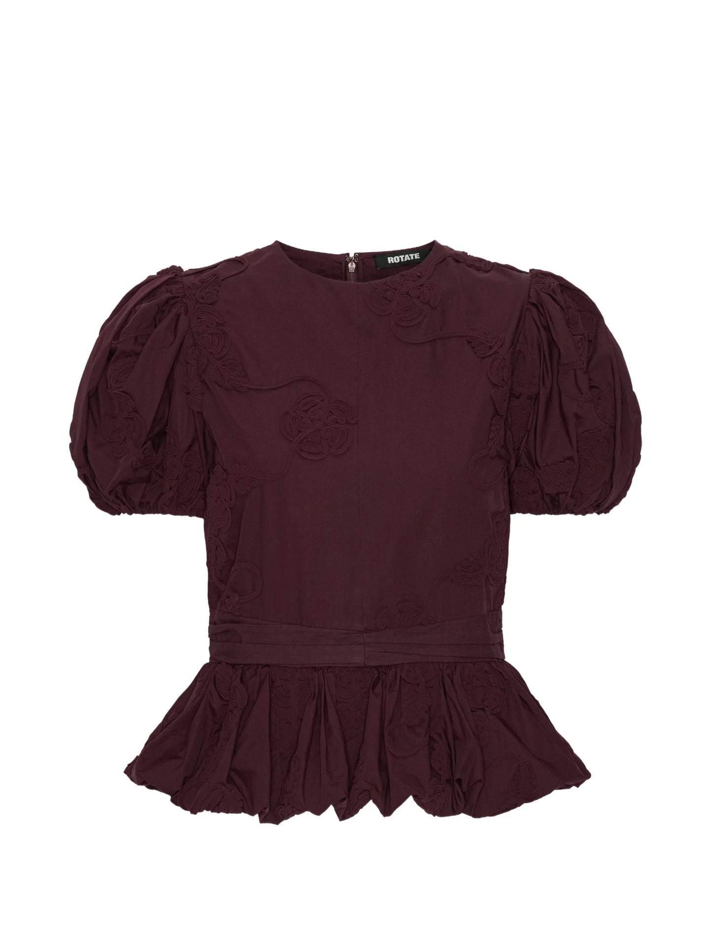 puff sleeve top bordeaux
