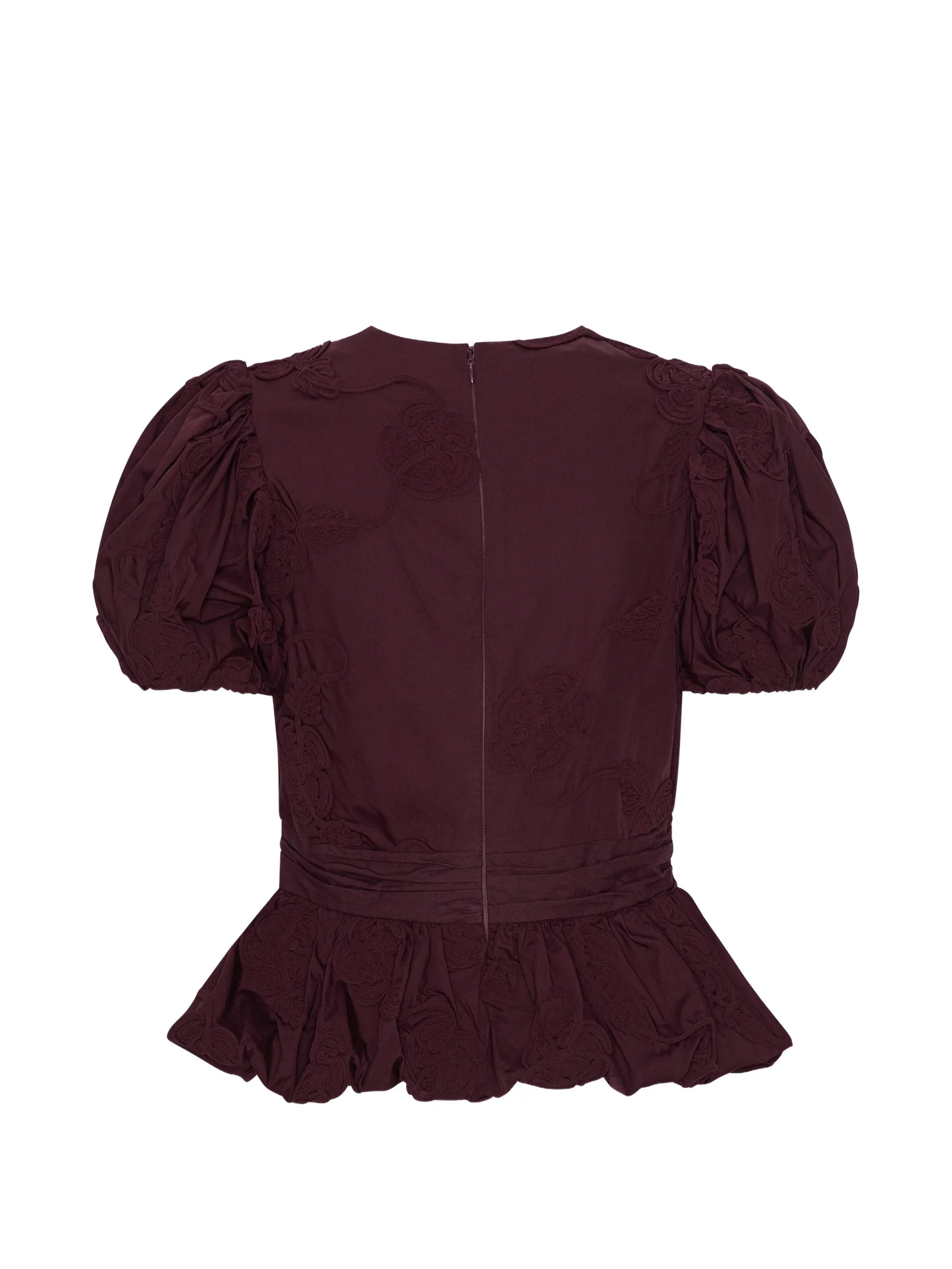 puff sleeve top bordeaux