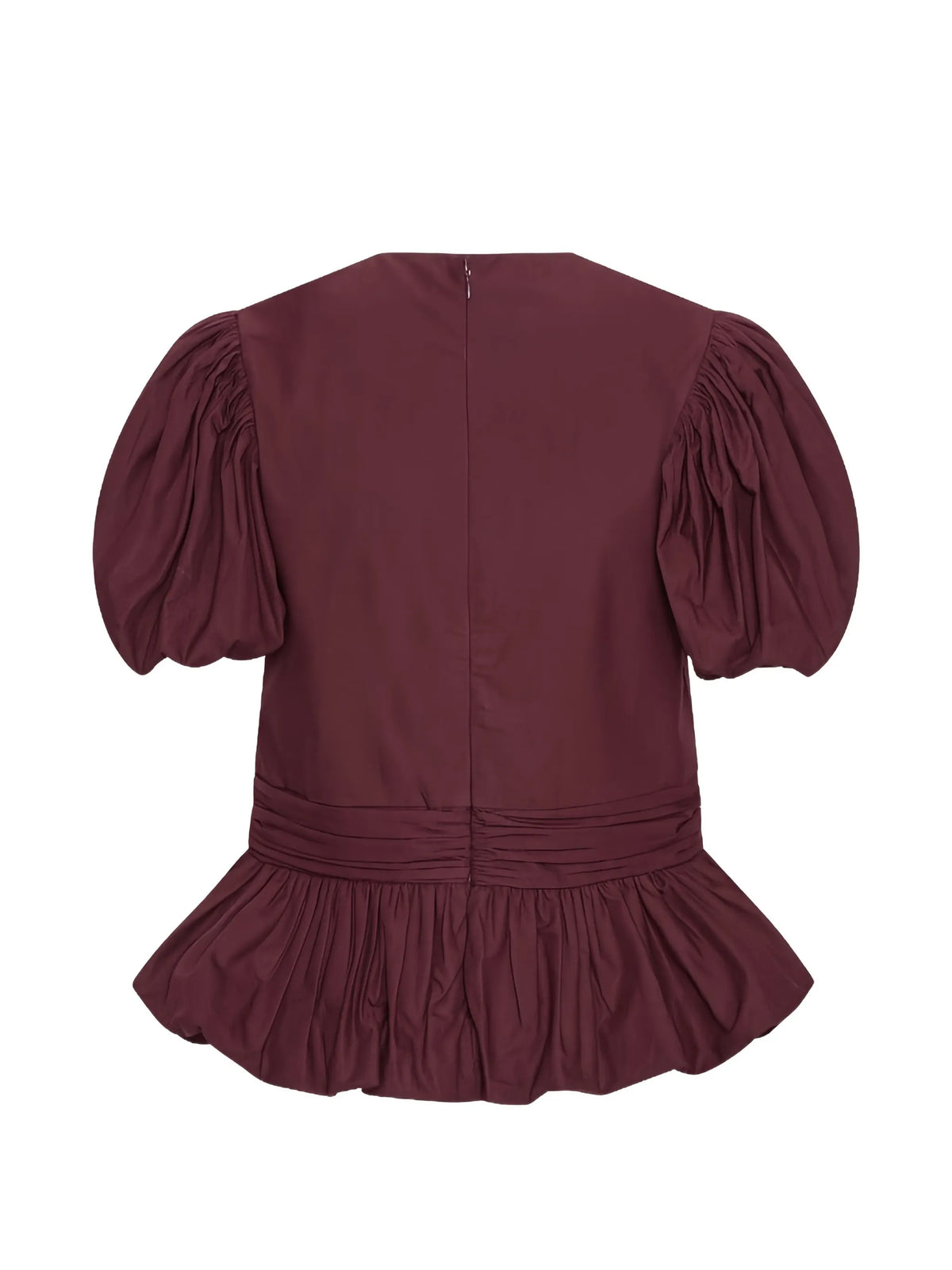 puff-sleeve peplum top