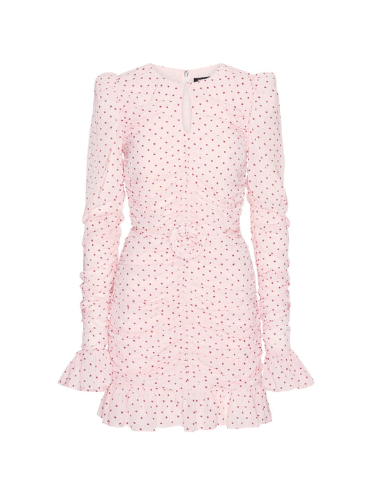 ruched ruffled dress