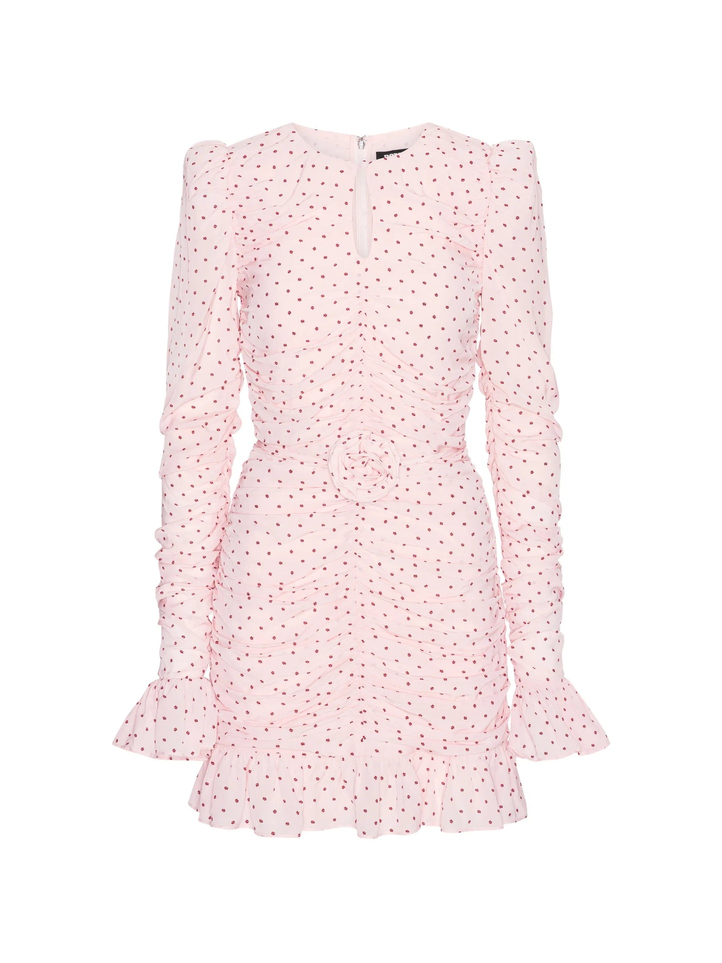ruched ruffled dress