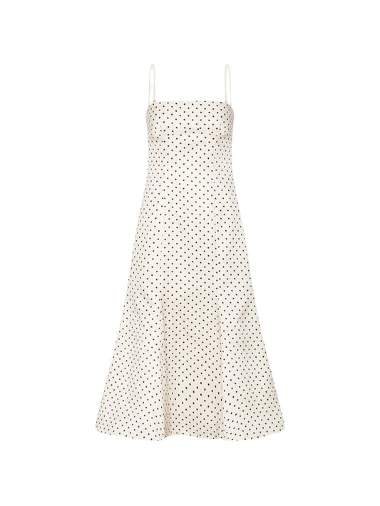 polka-dot midi dress
