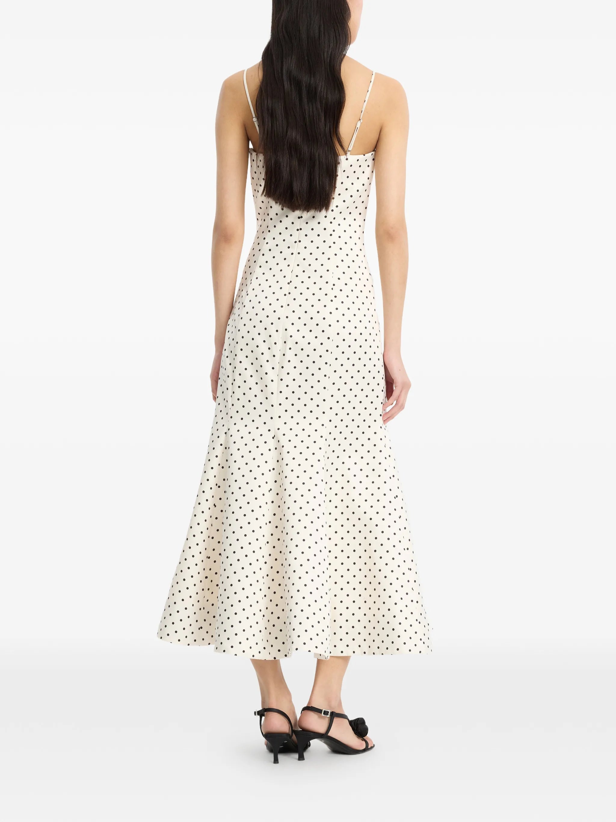 polka-dot midi dress