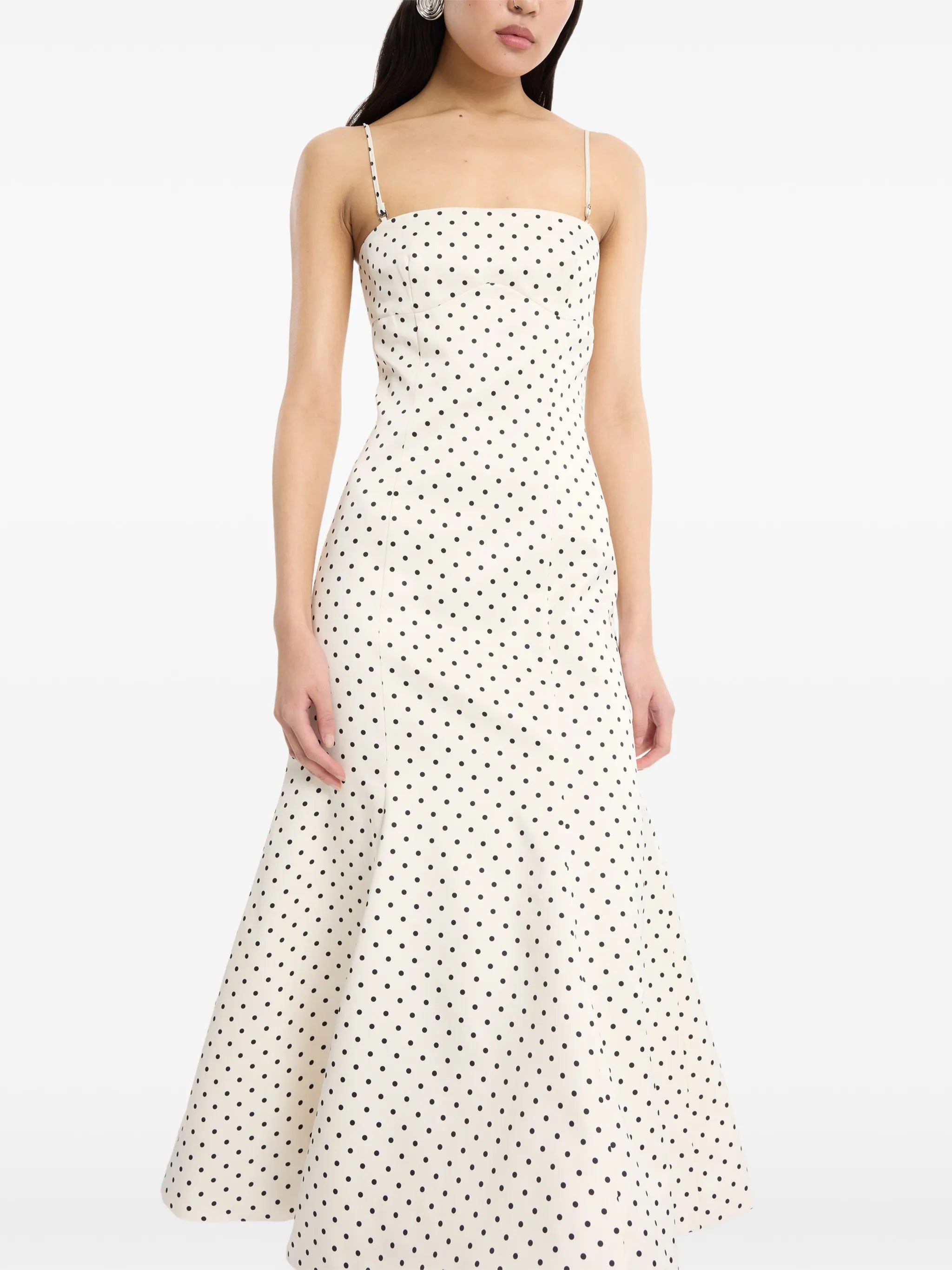 polka-dot midi dress