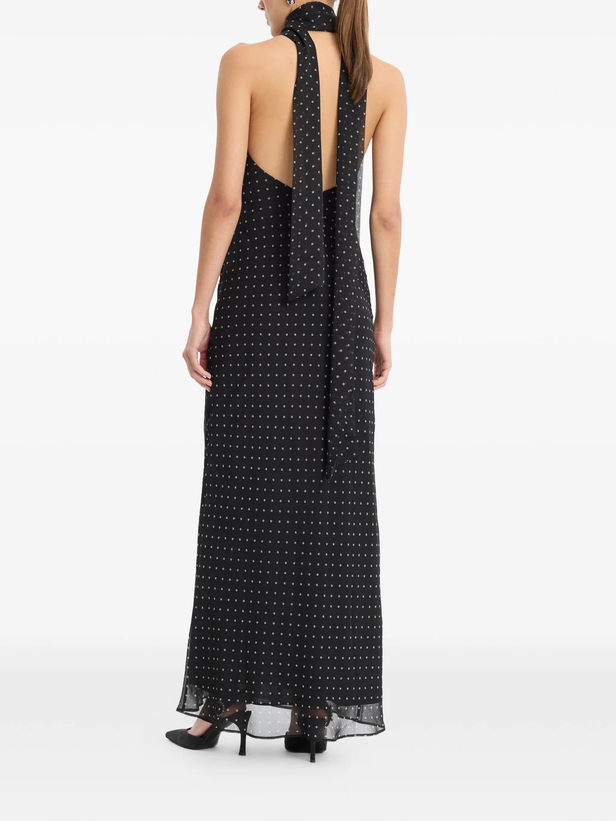 chiffon halterneck dress