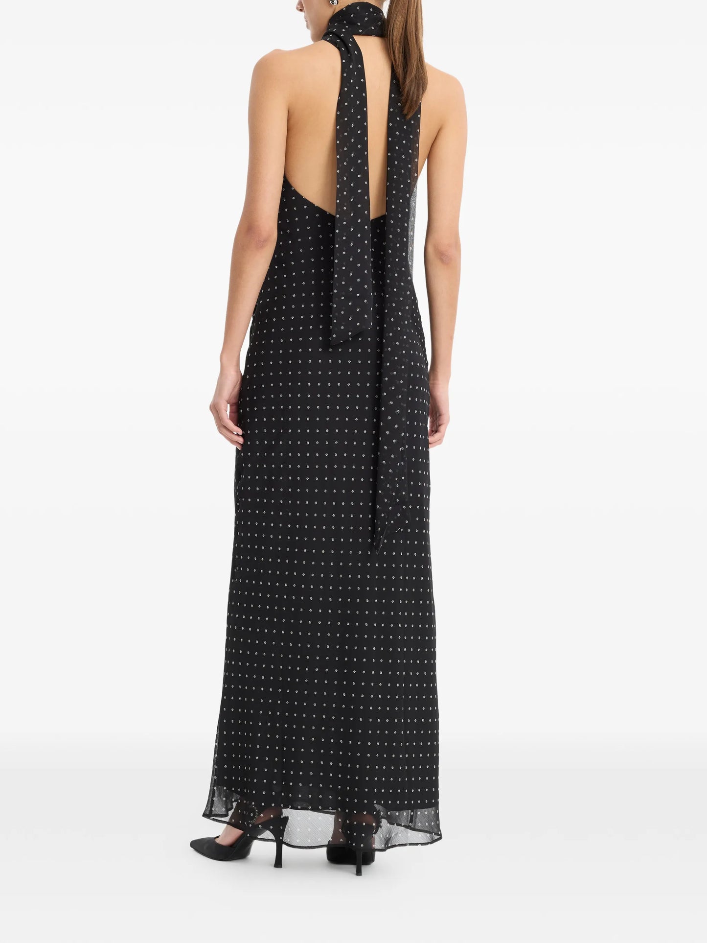 chiffon halterneck dress