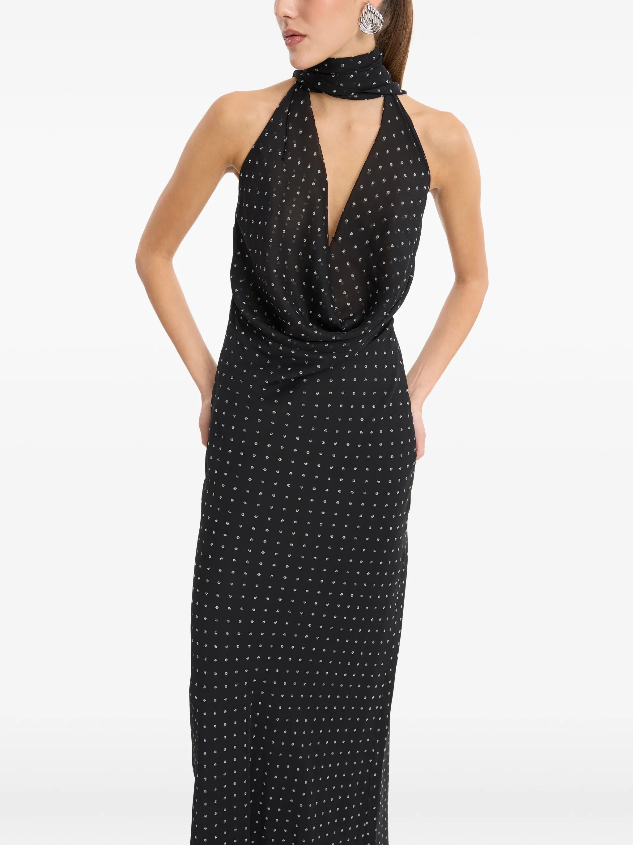 chiffon halterneck dress