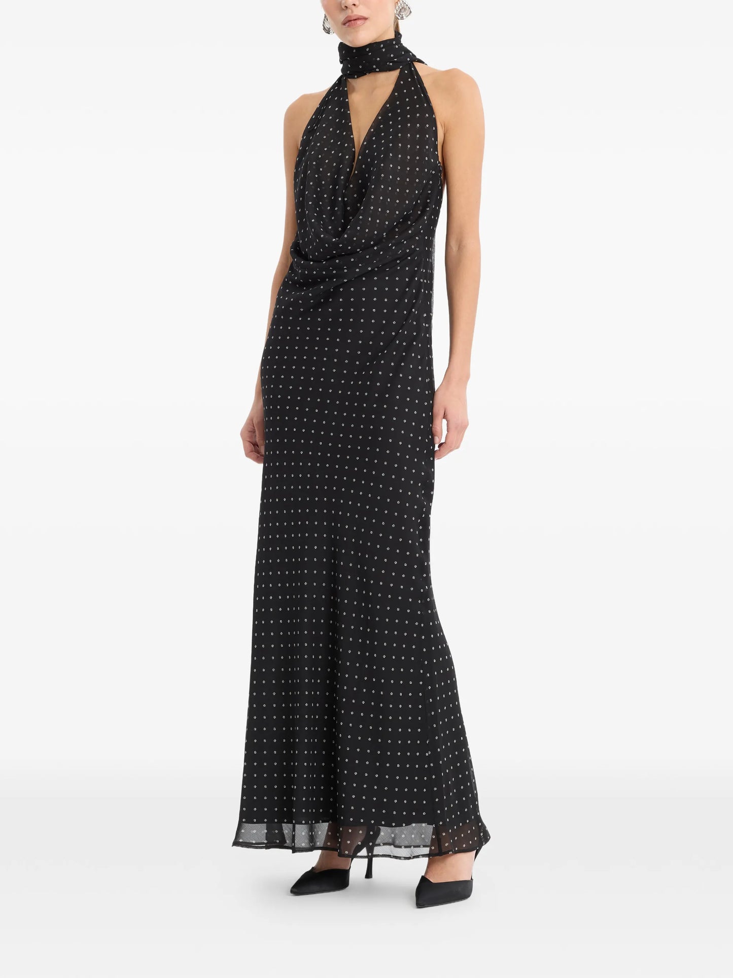 chiffon halterneck dress