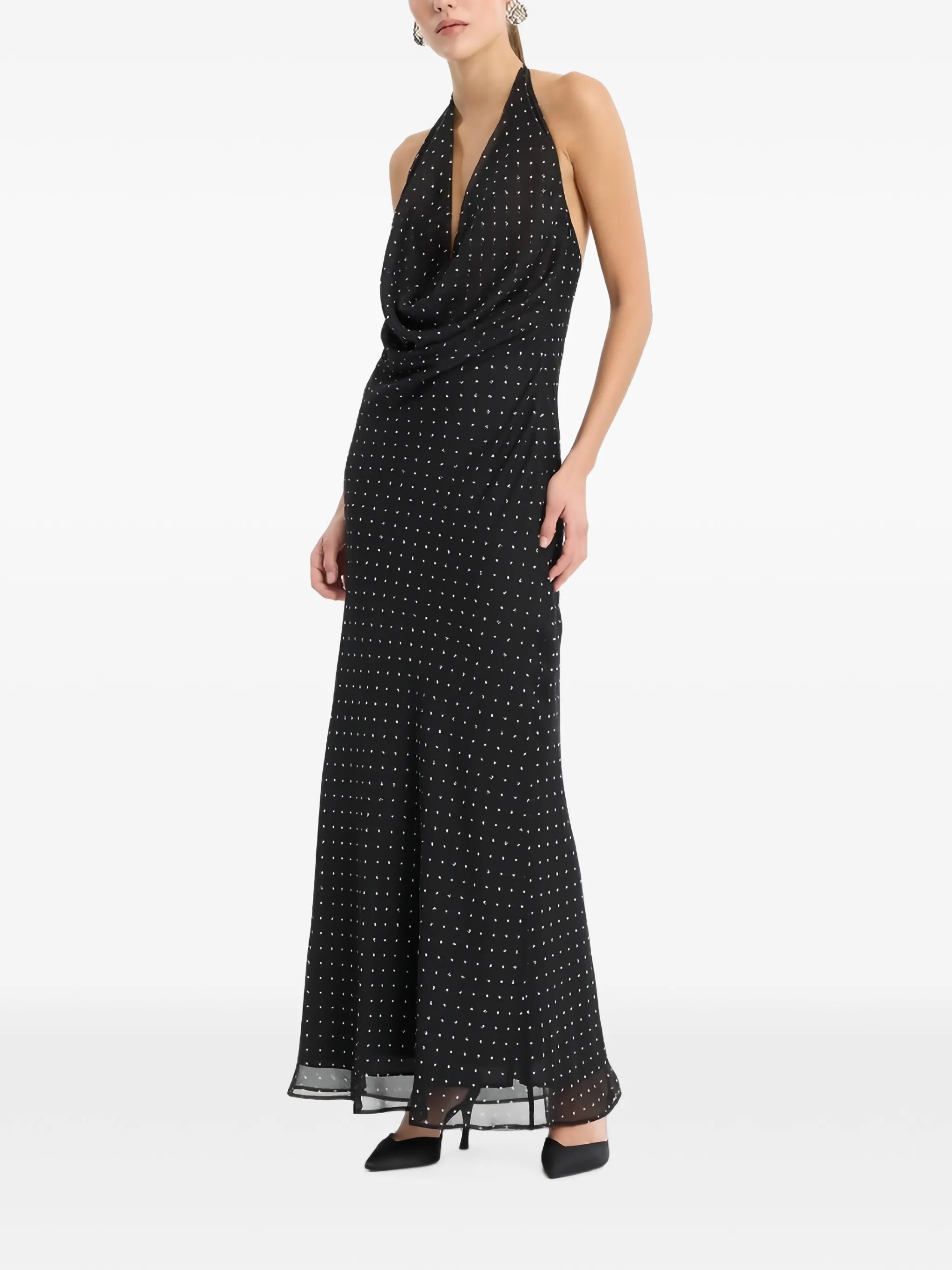 chiffon halterneck black