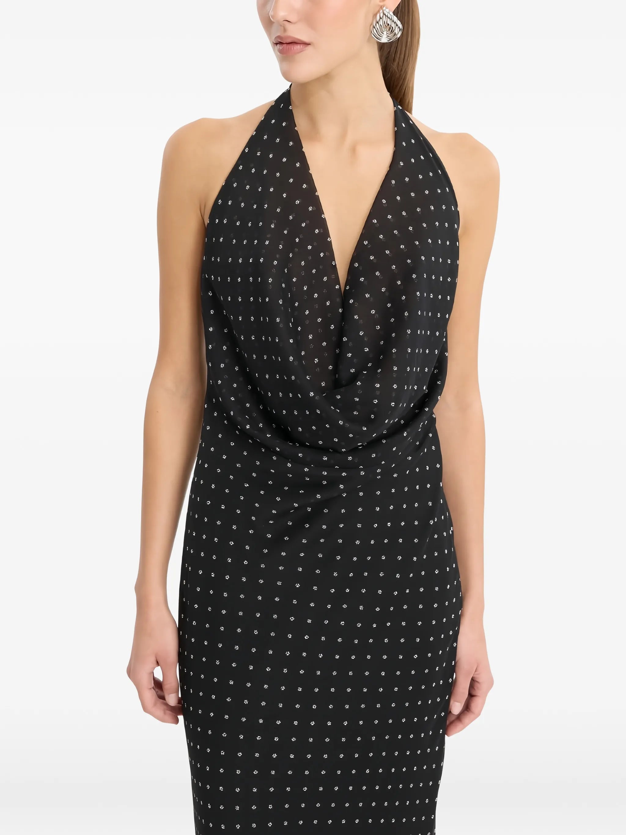 chiffon halterneck black