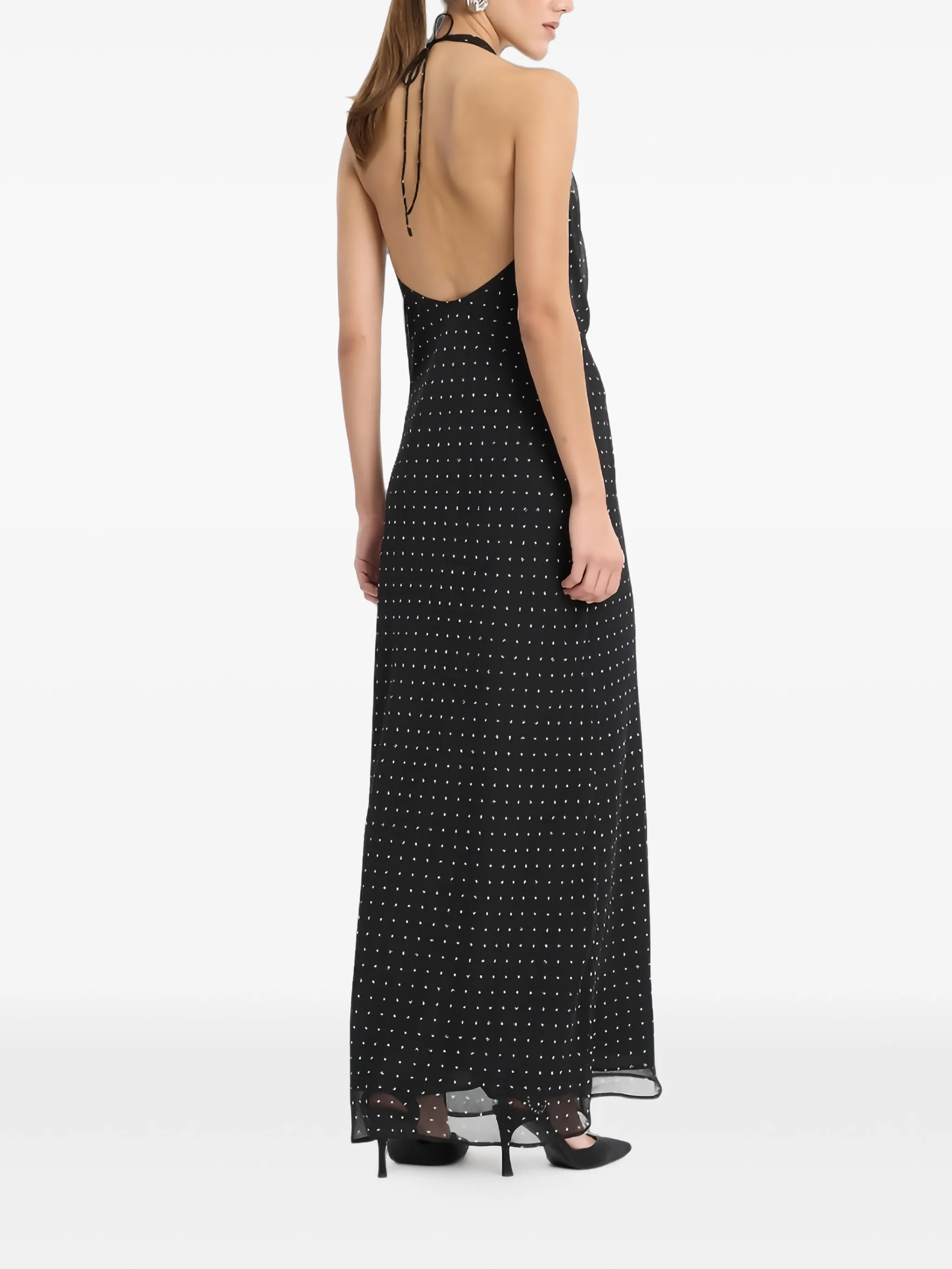 chiffon halterneck black