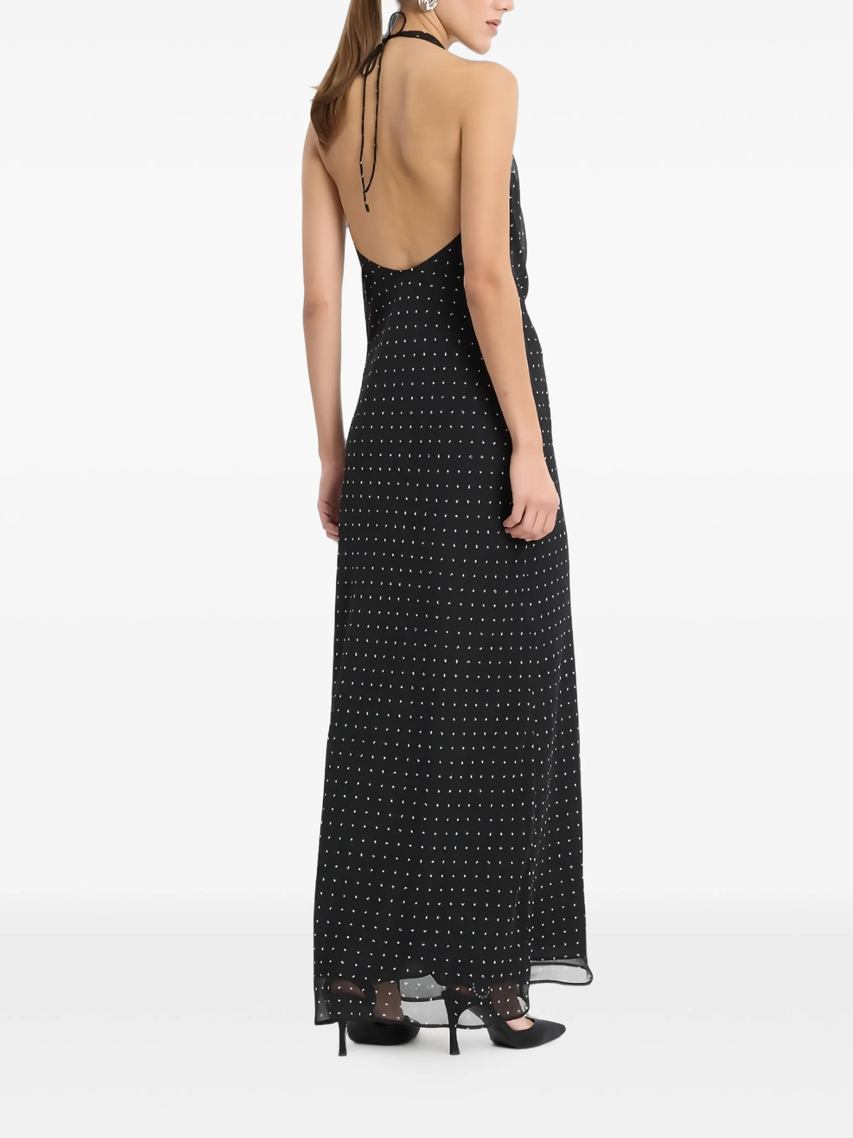chiffon halterneck black