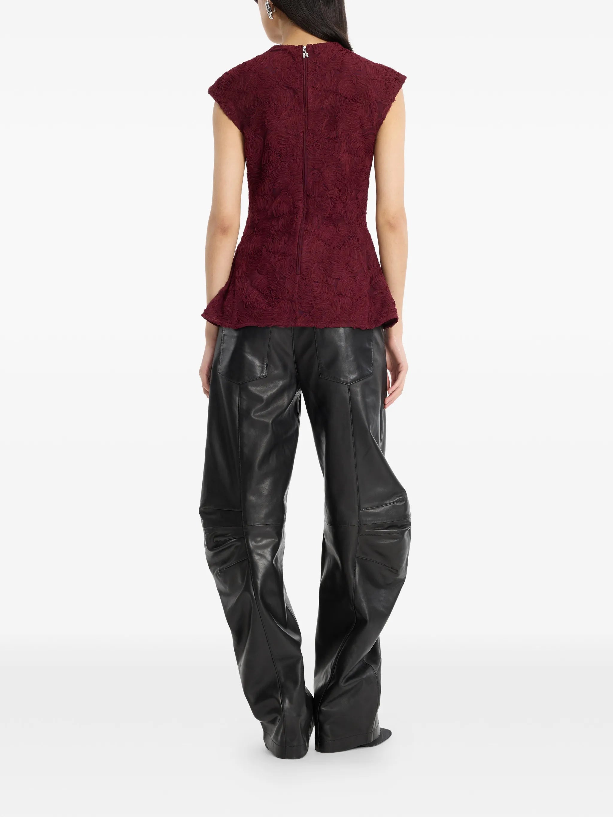 leather cargo pants black