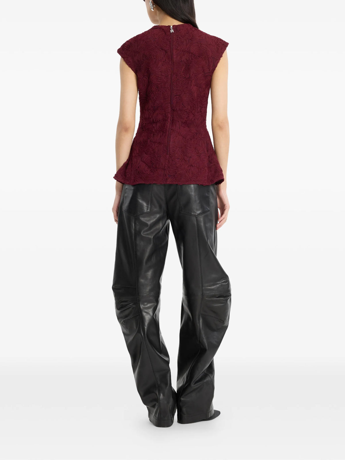 leather cargo pants black