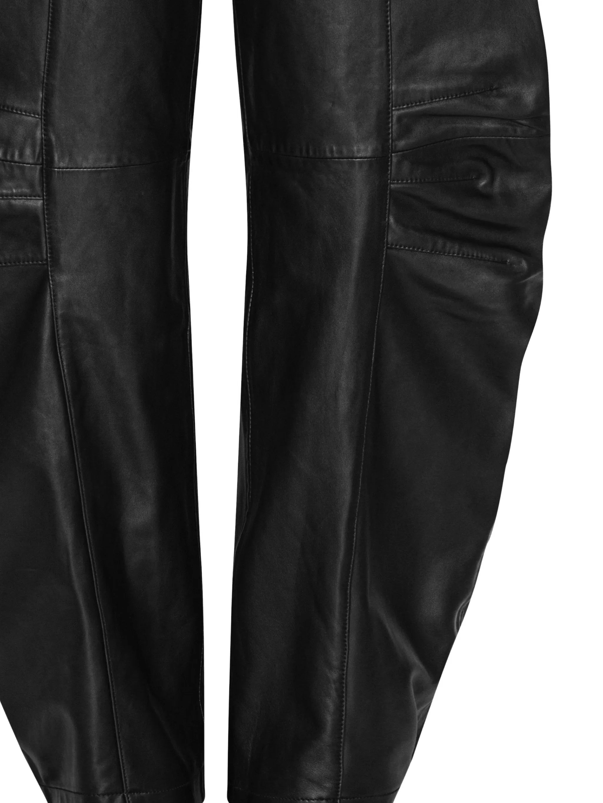 leather cargo pants black