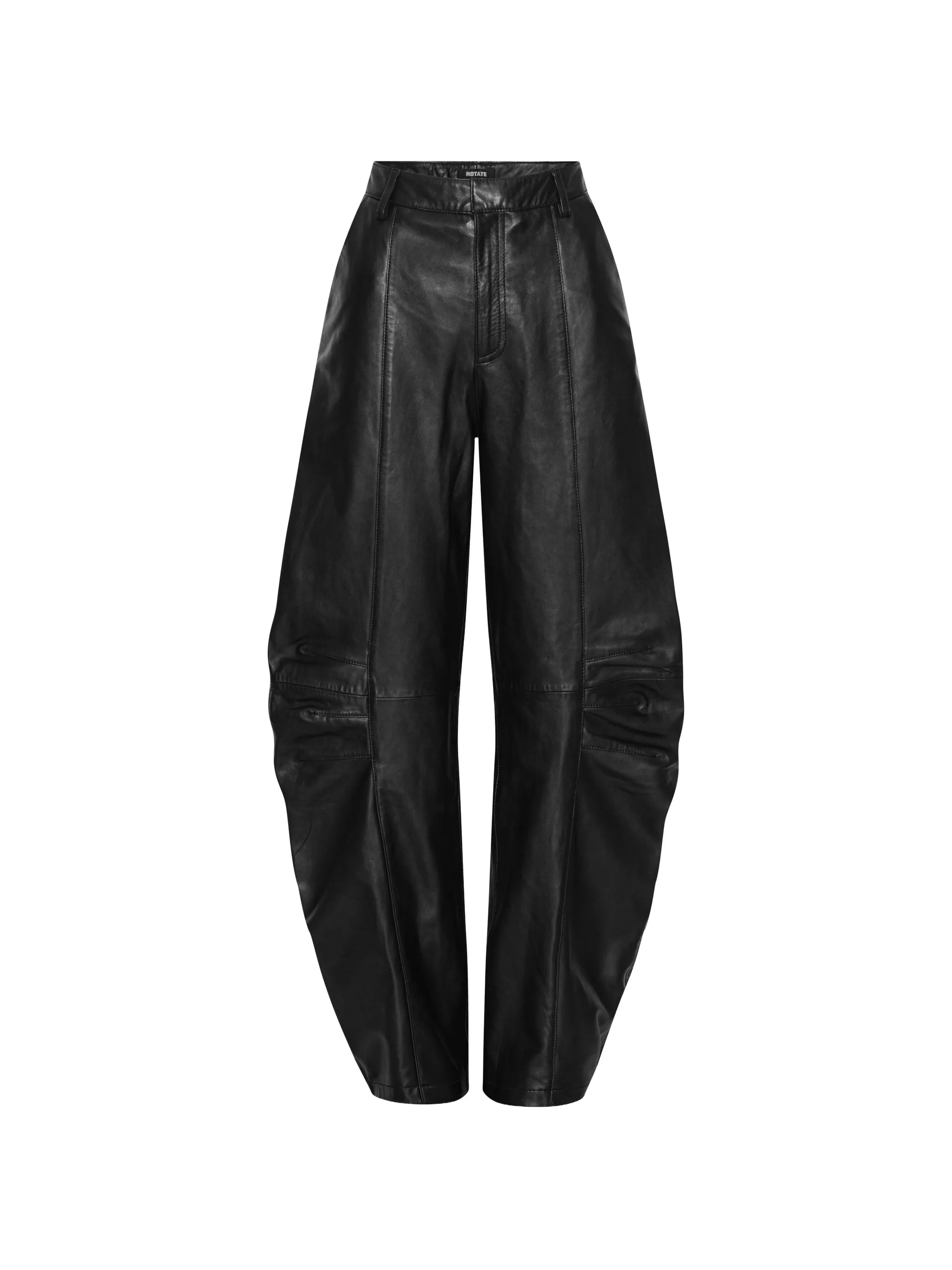 leather cargo pants black