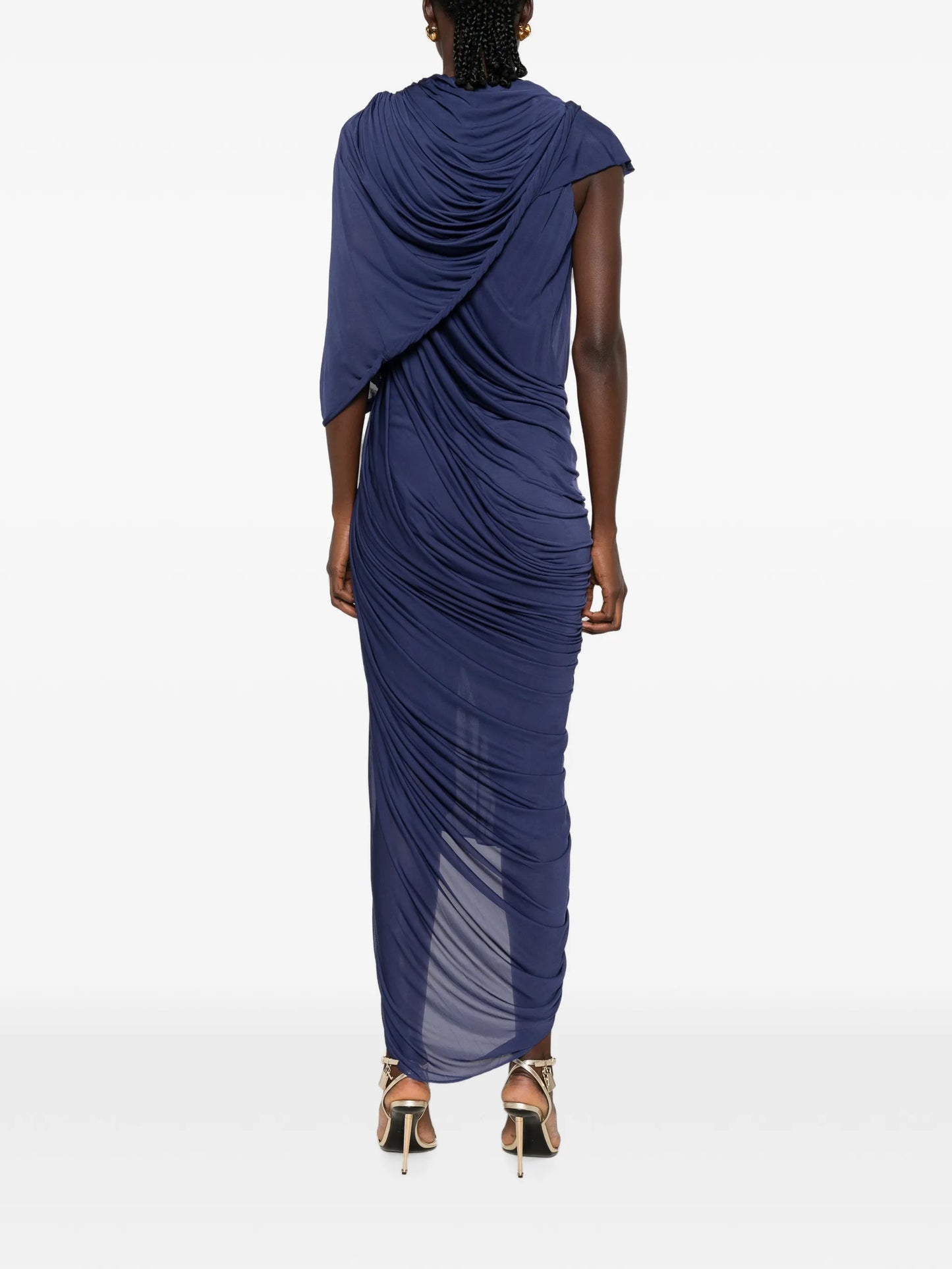 Helix crystal-draped maxi dress